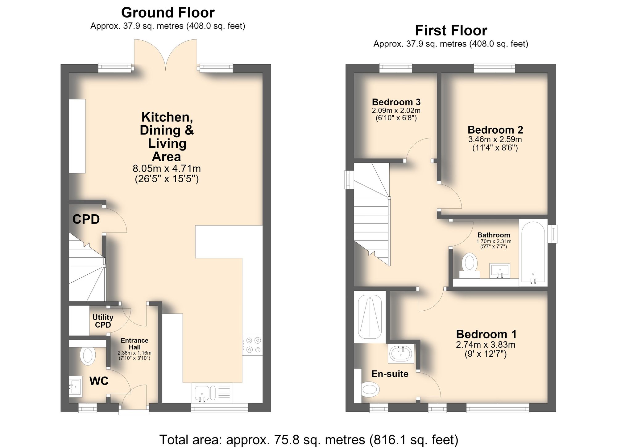 2 Valley View Court, Sheffield floorplan