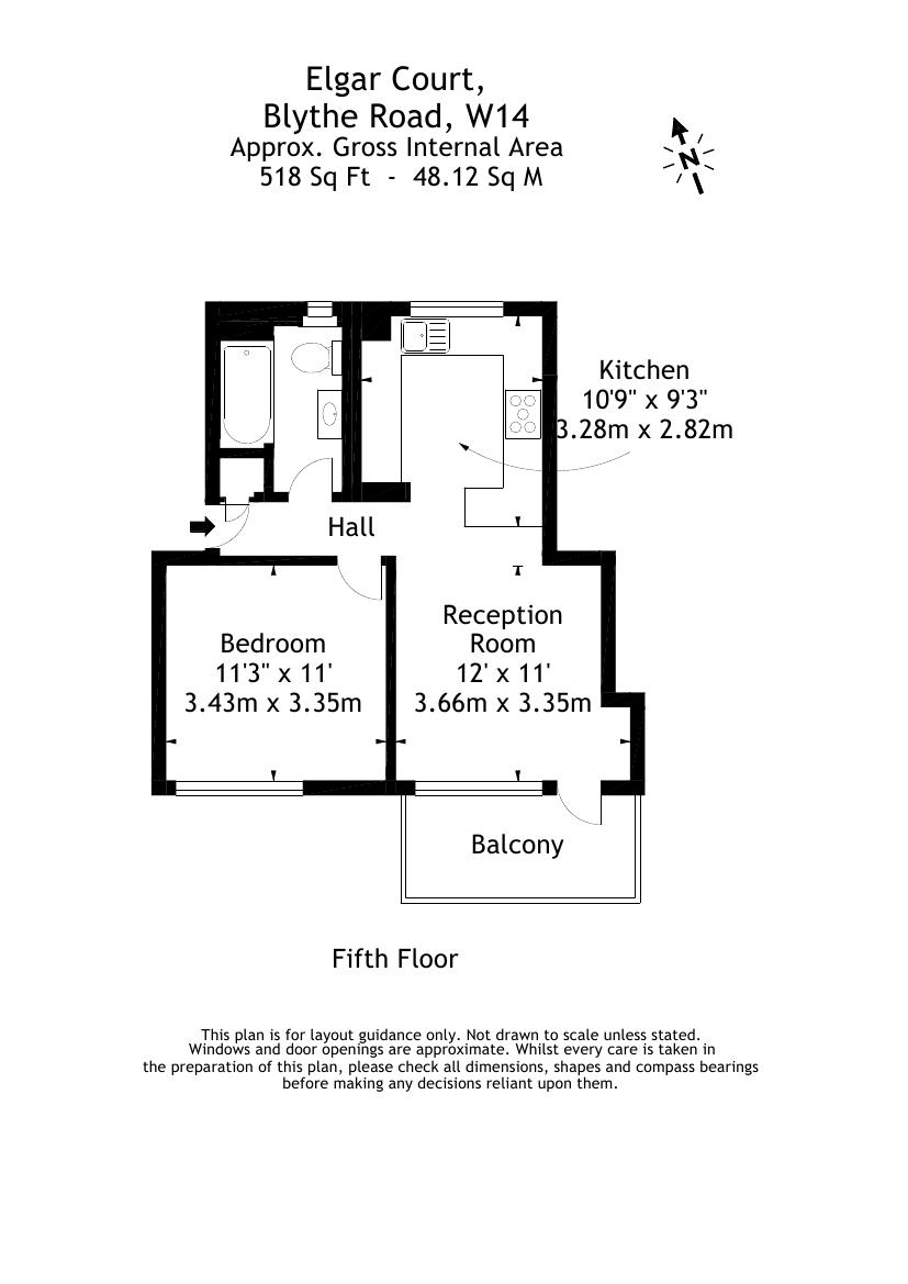 1 Bedrooms Flat to rent in Elgar Court, Brook Green W14