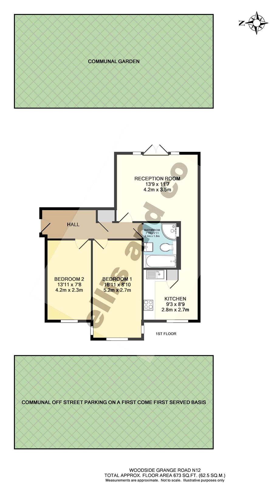 Flat 4, Tivoli Apartments, 28, Woodside Grange Road, Woodside Park floorplan