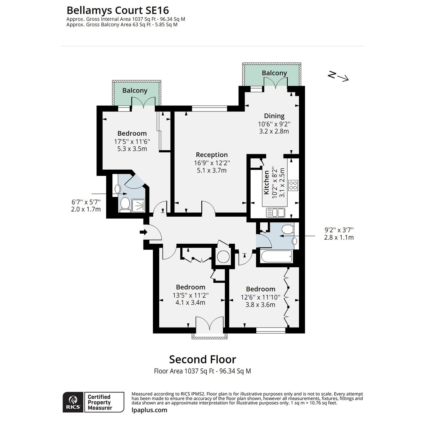Apartment 16, Bellamys Court, London floorplan