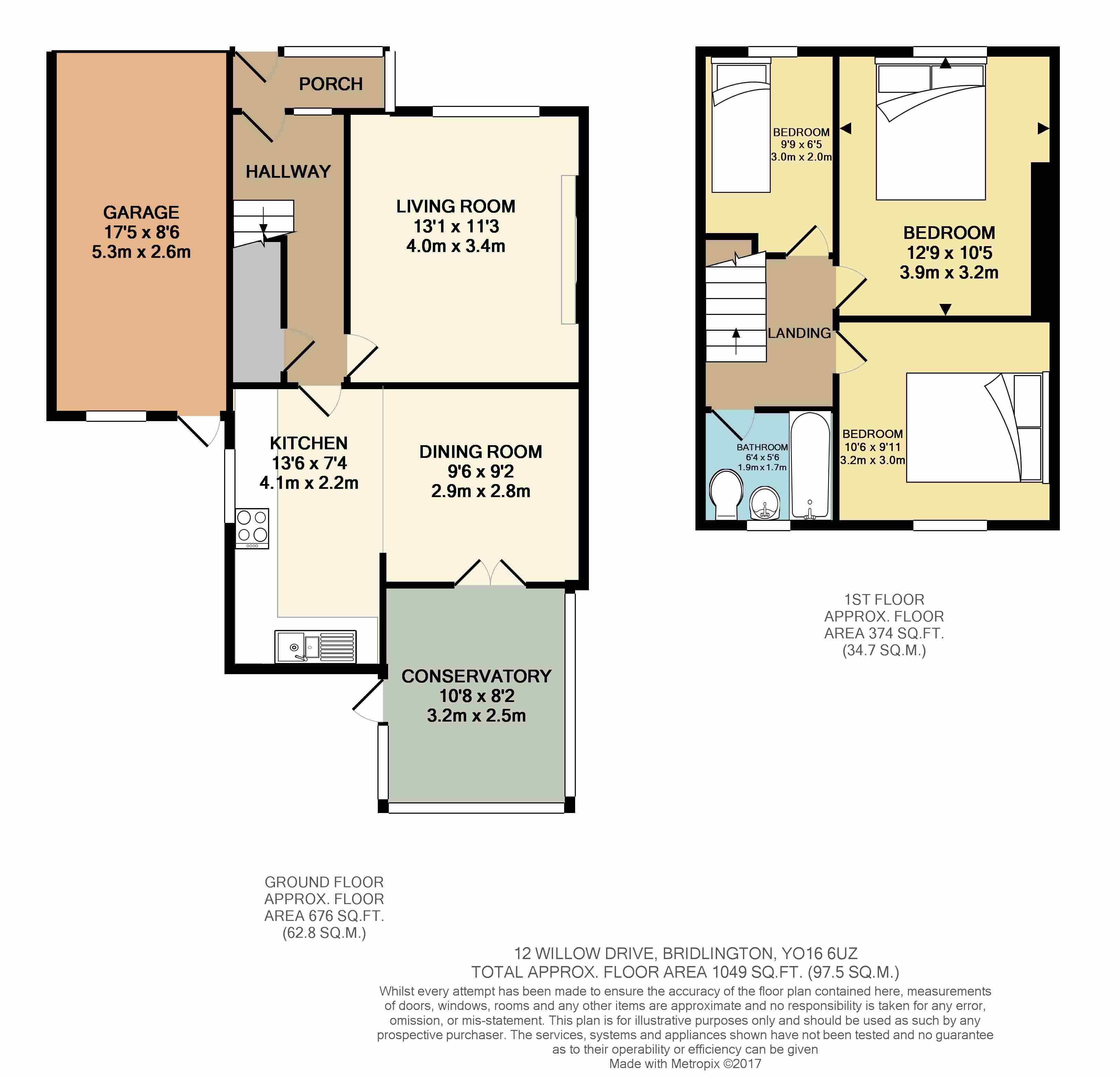 12, Willow Drive, East Riding of Yorkshire floorplan