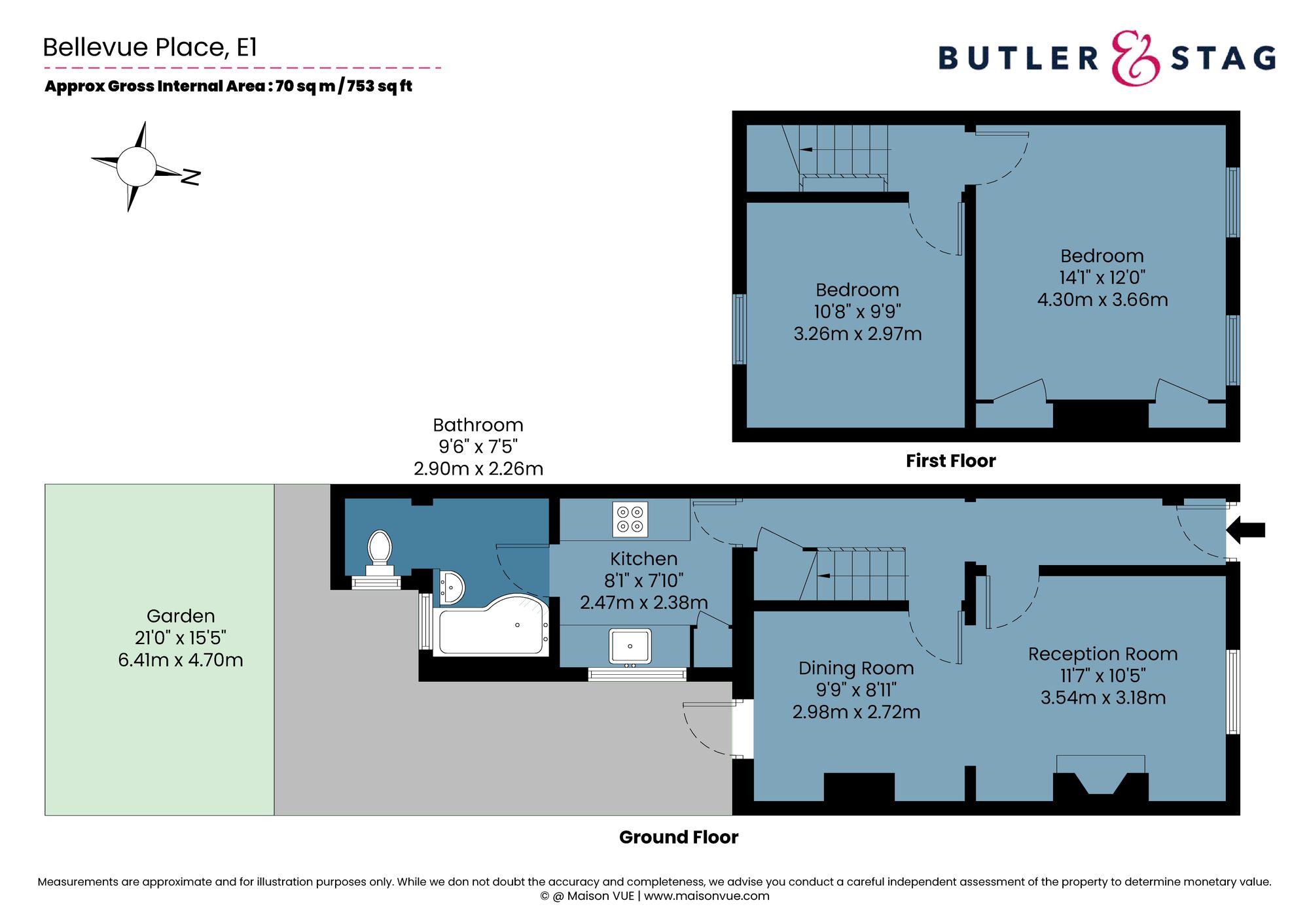 8 Bellevue Place, London floorplan