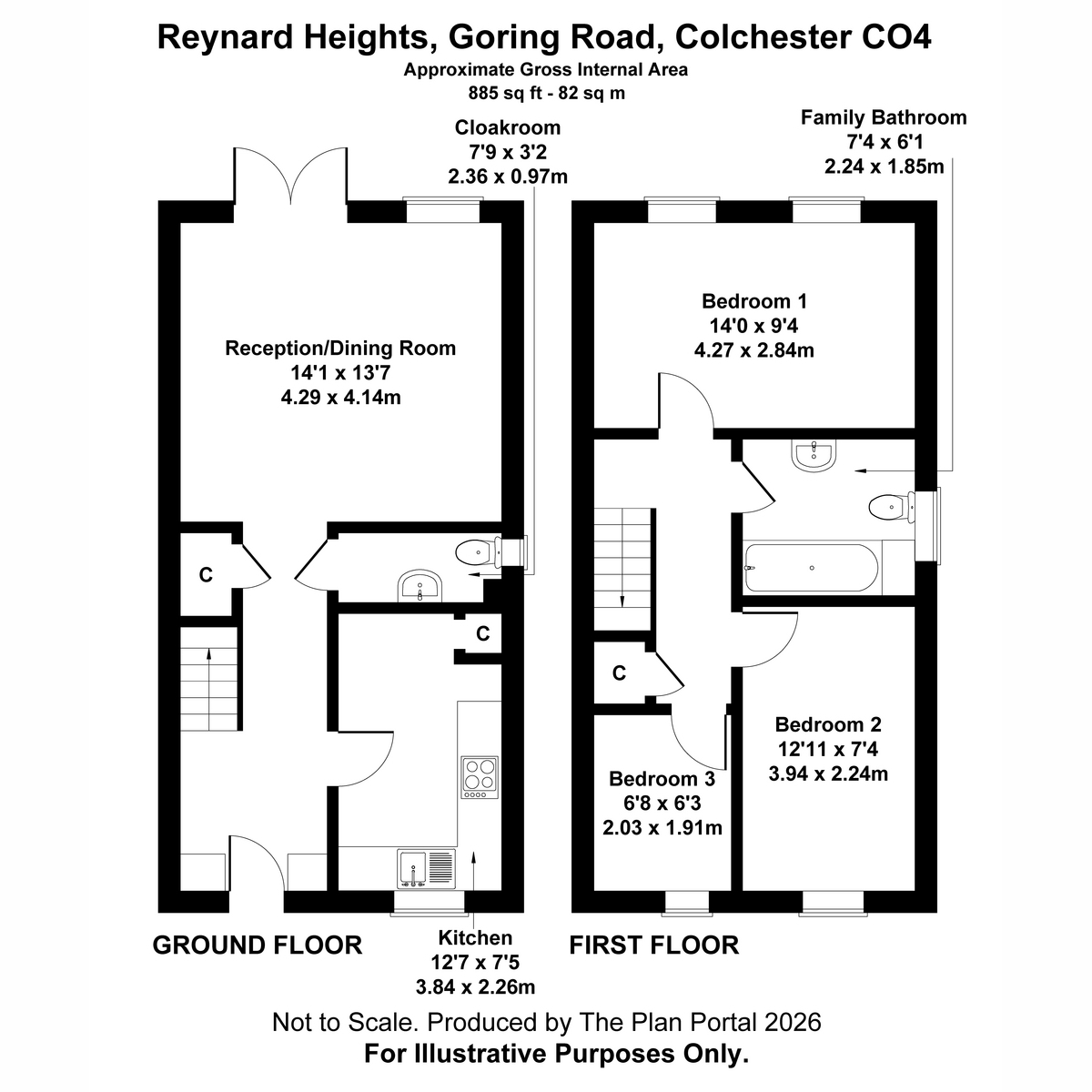 13 Reynard Heights, Goring Road, Colchester floorplan