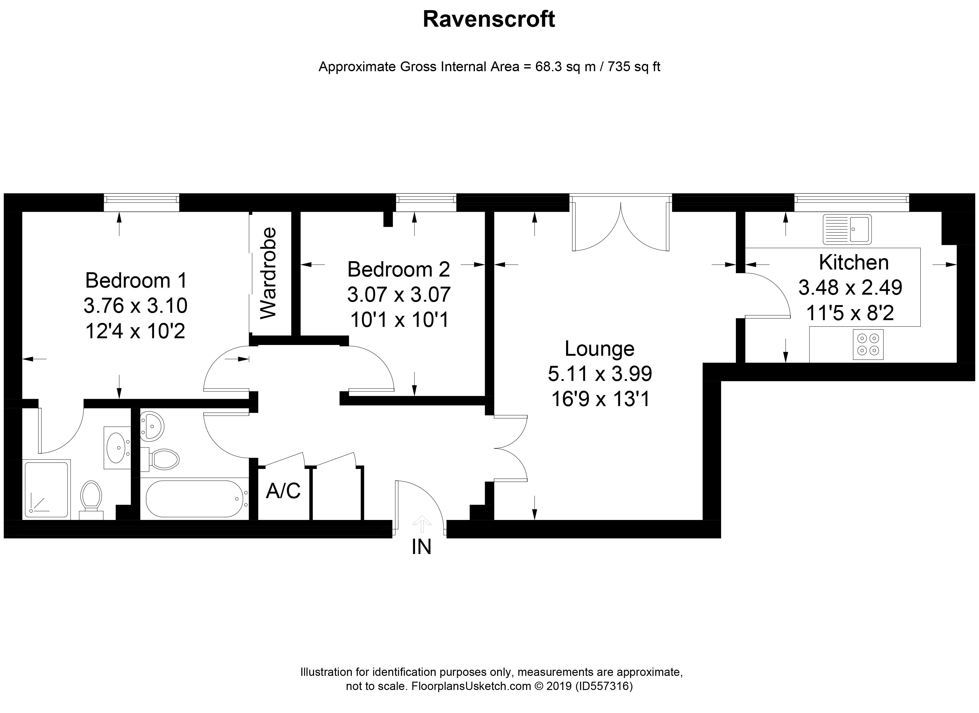 2 Bedrooms Flat for sale in Ravenscroft, High Road, Broxbourne EN10