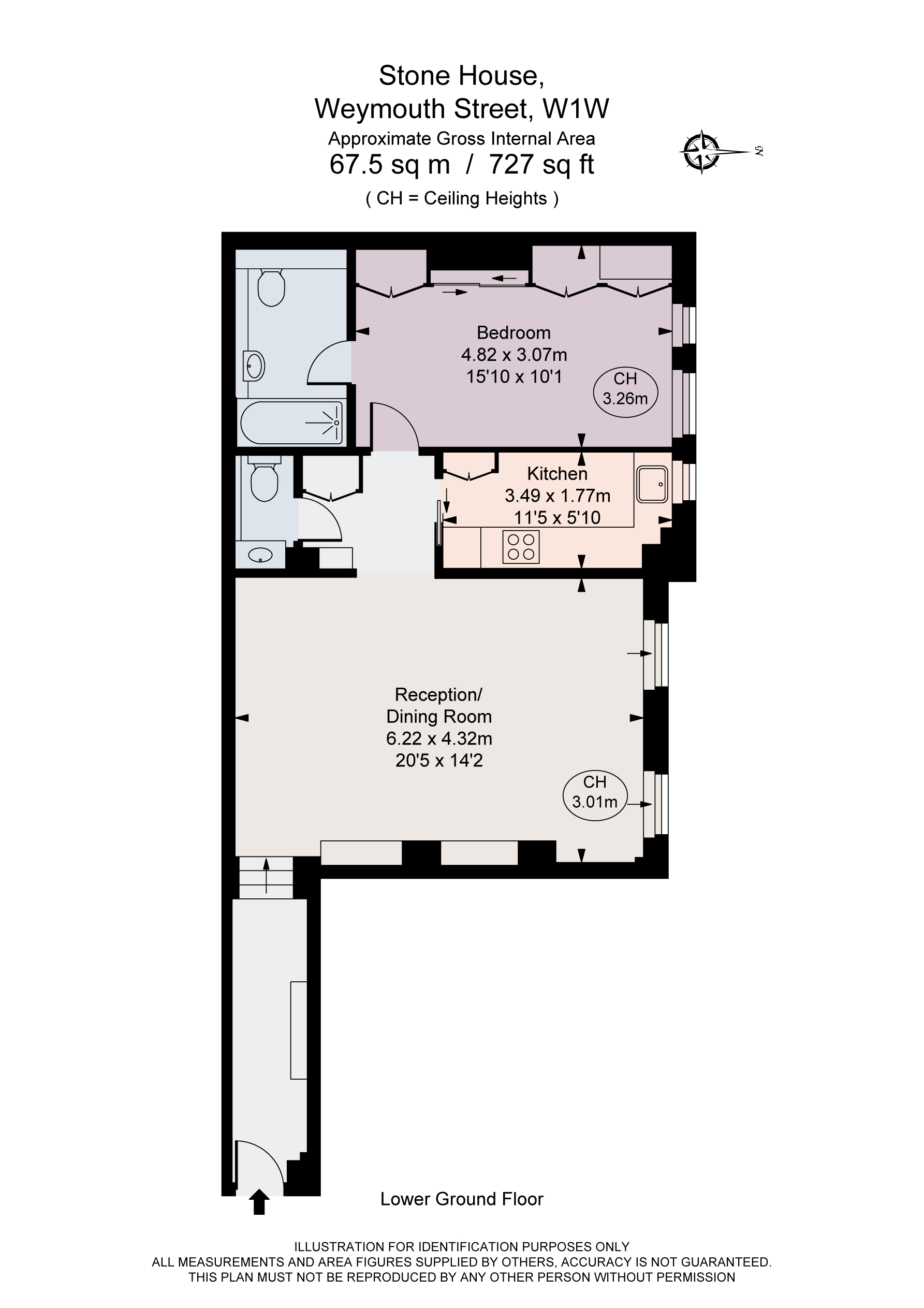 Flat P, Stone House, 9, Weymouth Street, London floorplan