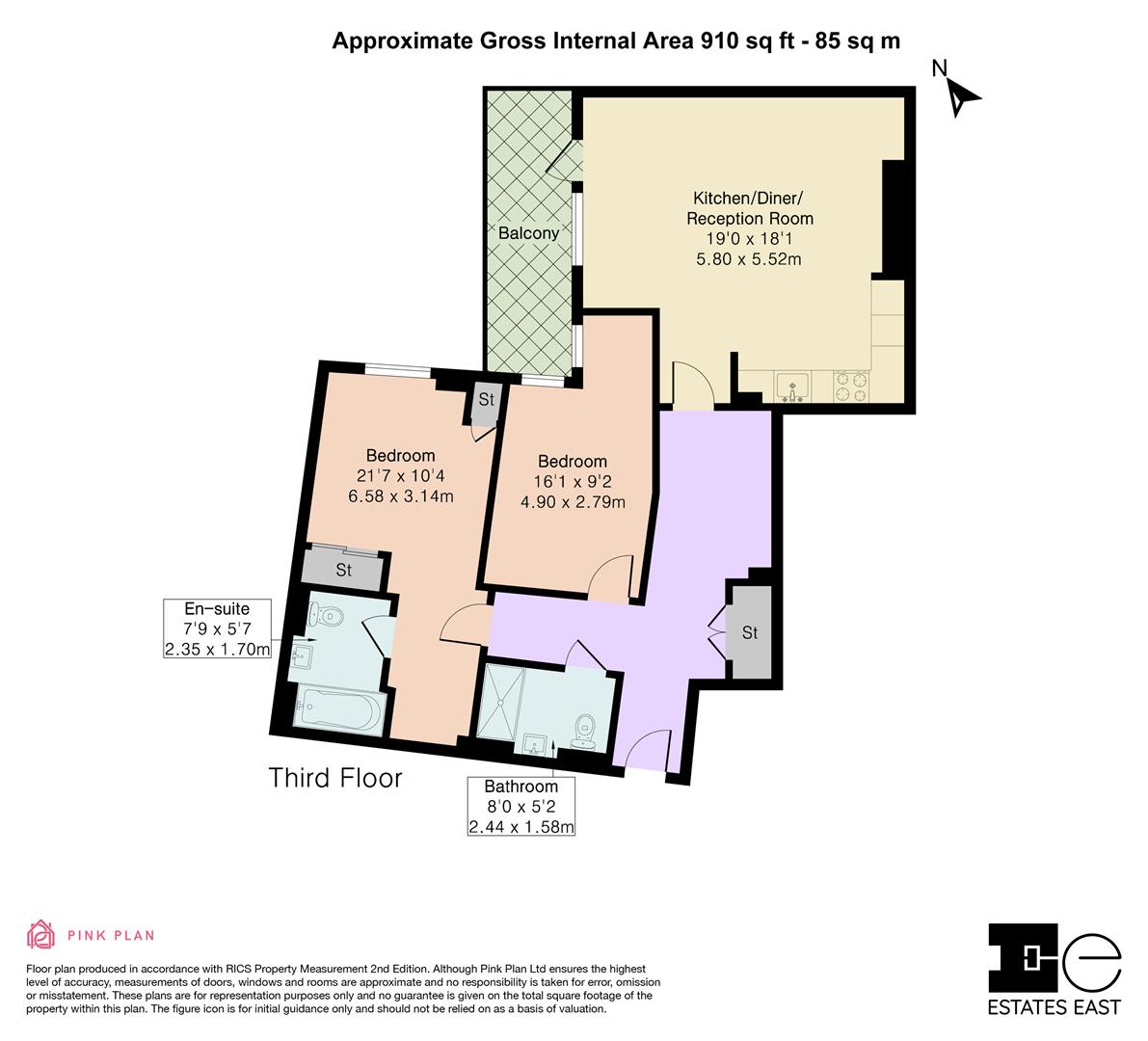 Apartment 54, Malt Court, 84, South Grove, London floorplan