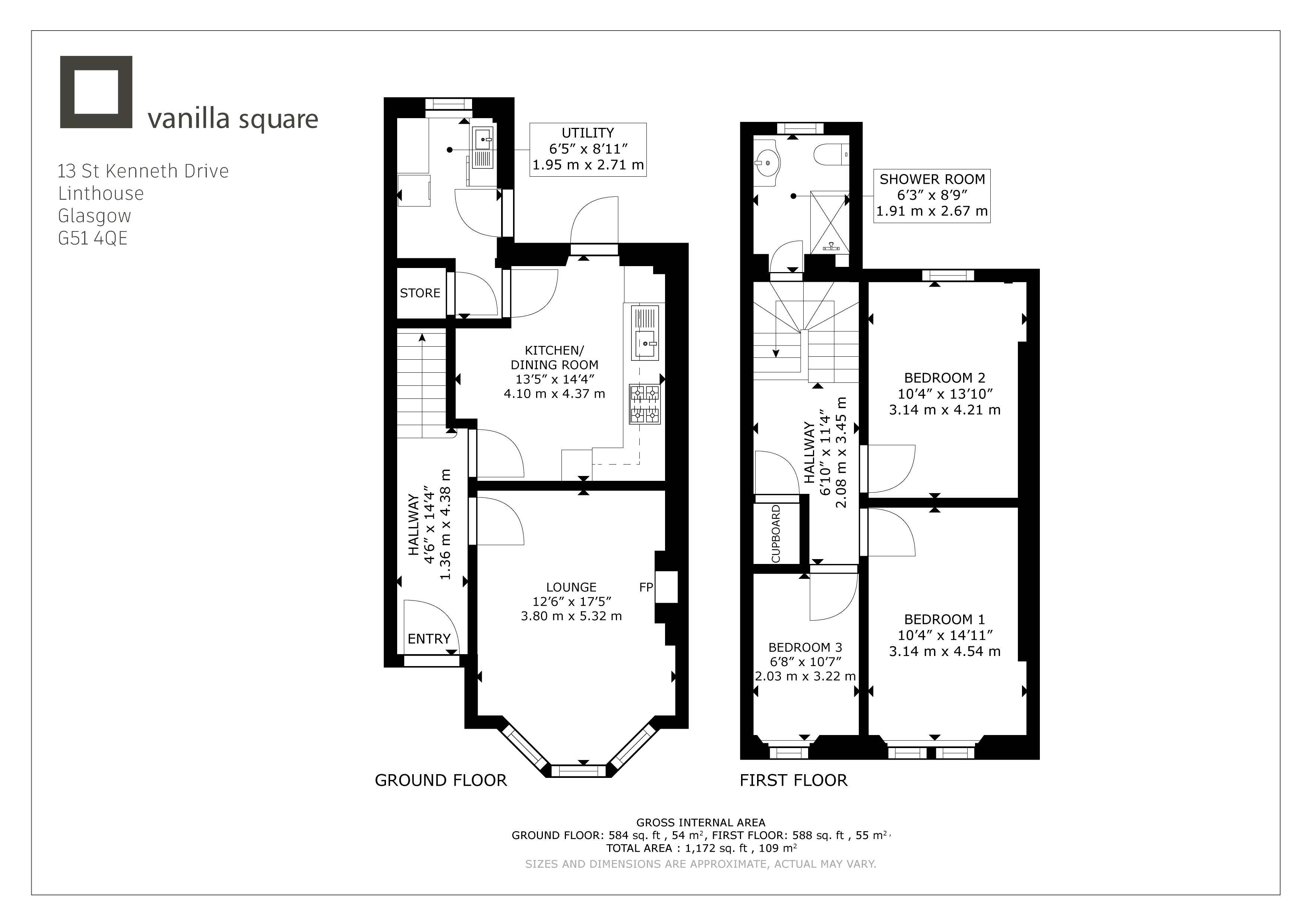 13, St Kenneth Drive, Glasgow floorplan