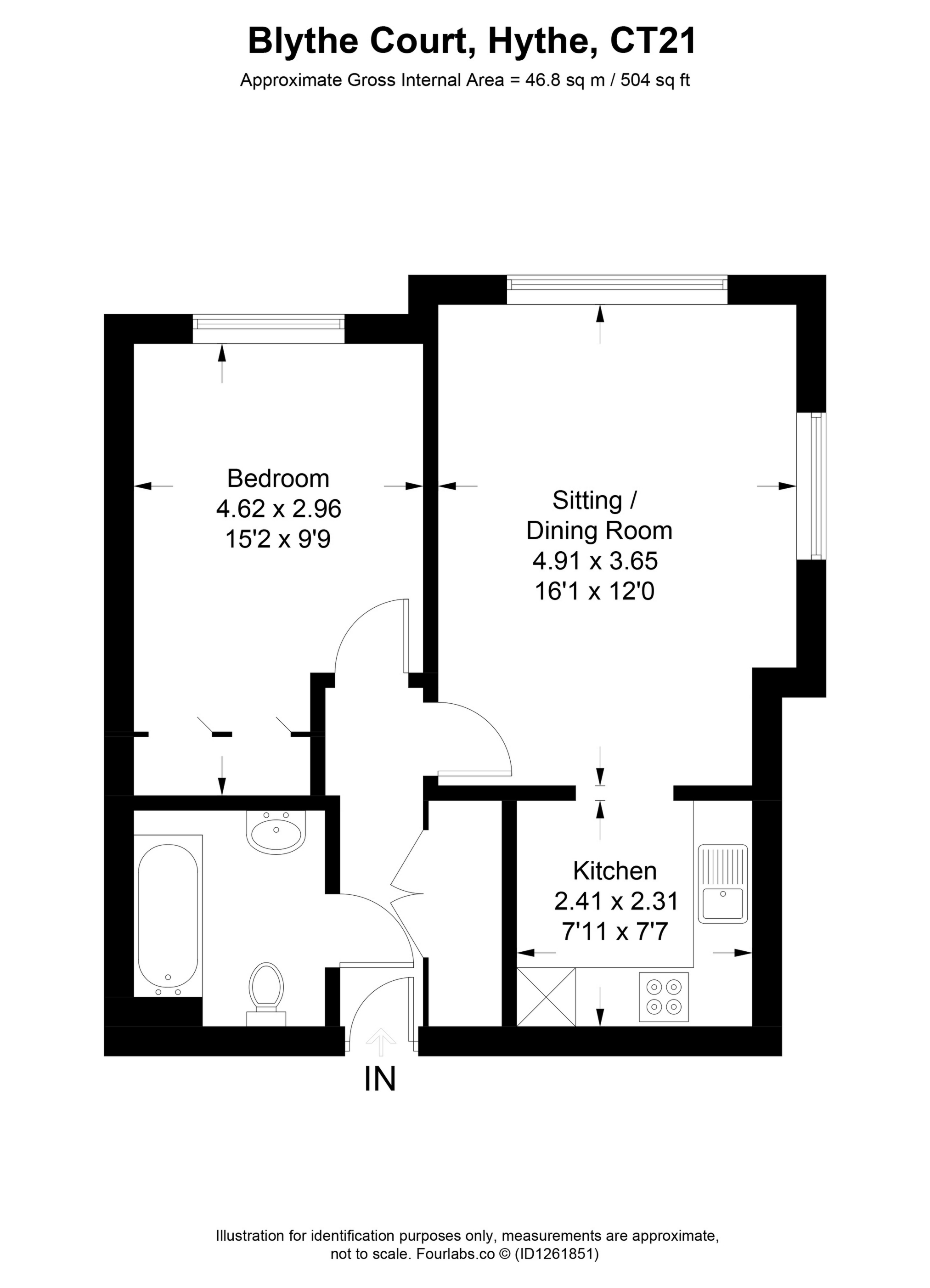 1 Blythe Court, Prospect Road, Hythe floorplan