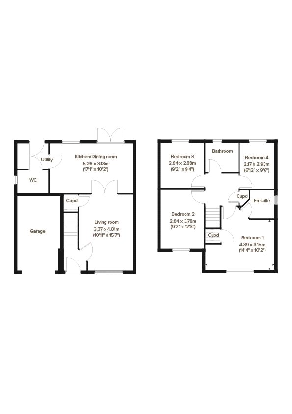 Plot 158 The Roseberry,, Plot 158 The Roseberry Mill Gardens, Cullompton floorplan
