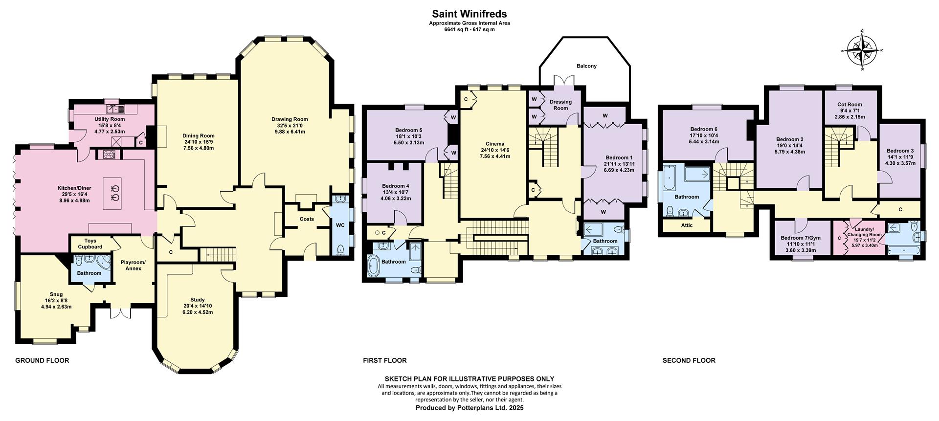 St Winifreds, Cliff Road, Totland Bay floorplan