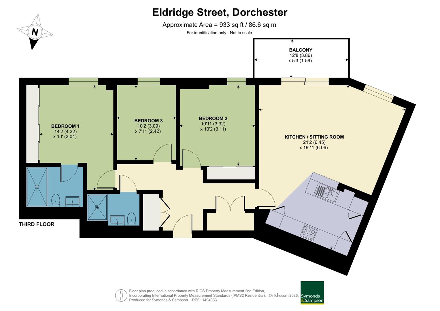 Flat 12, Hop House, 18 Eldridge Street, Dorchester floorplan
