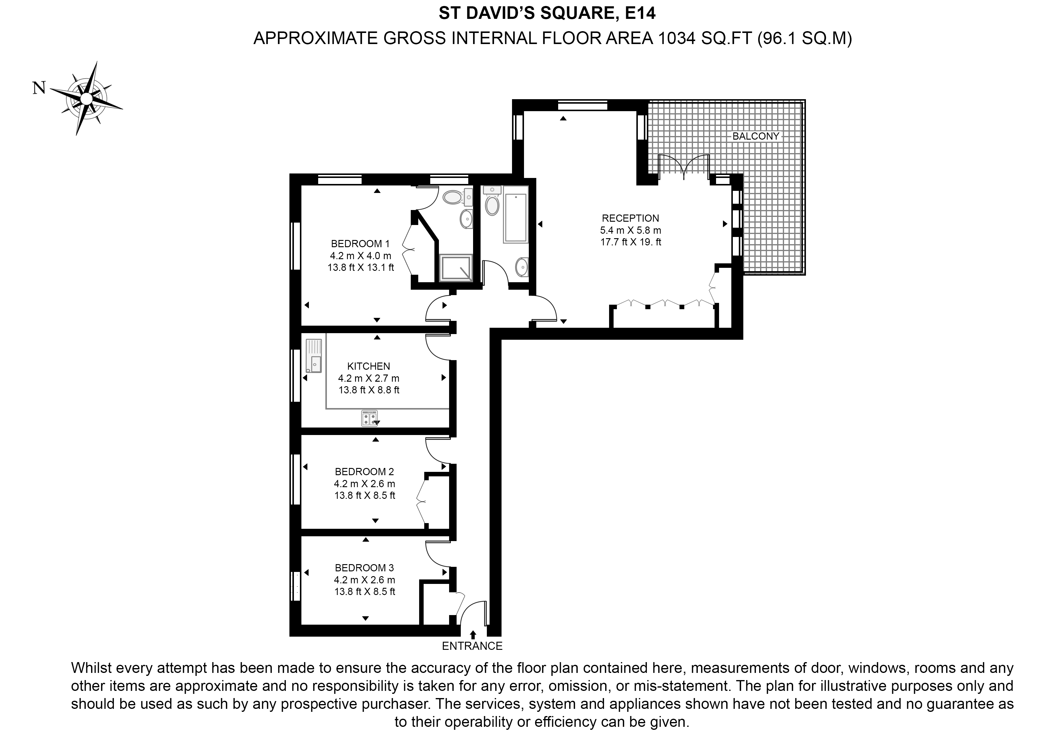 Flat 19,, St Davids Square, London floorplan