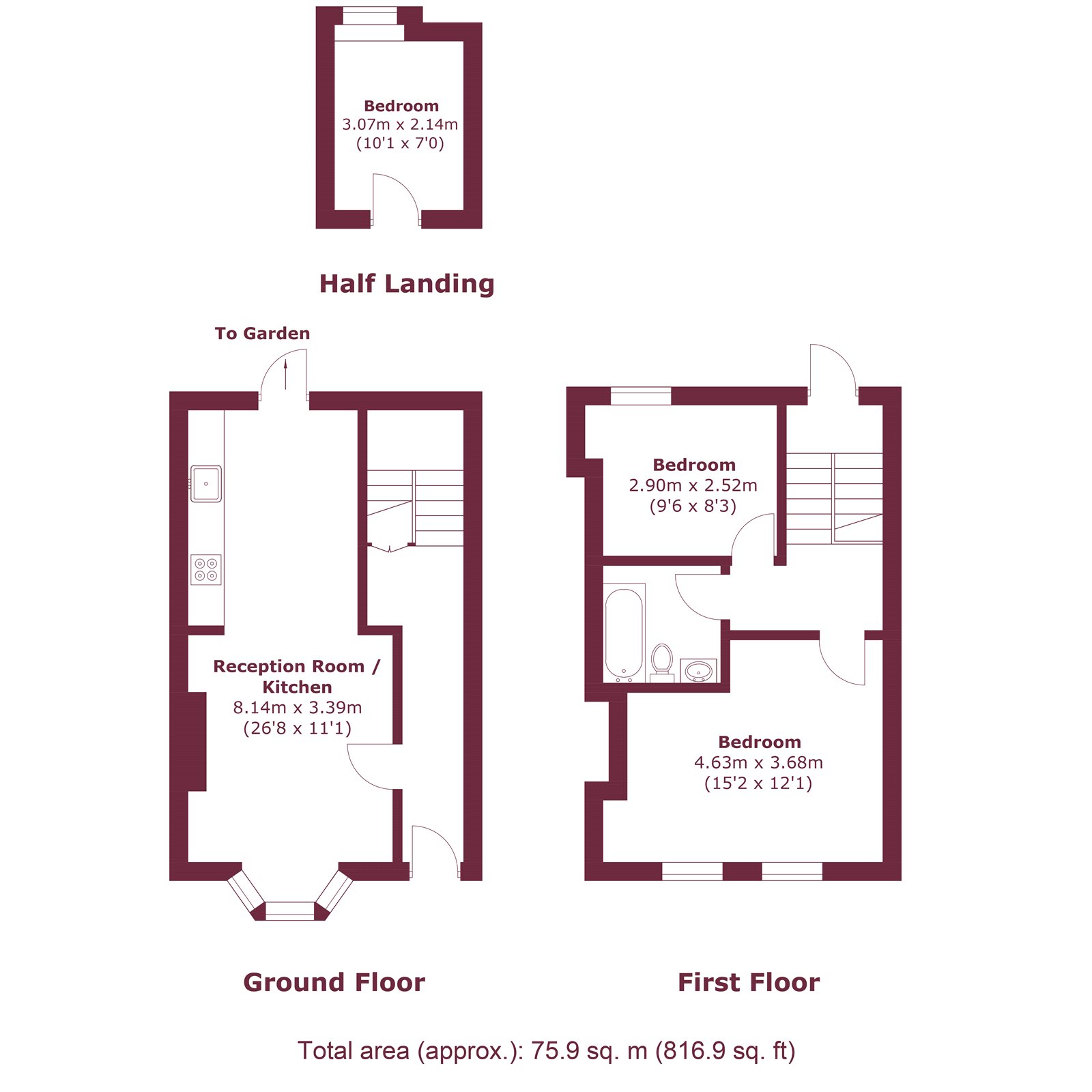 3, Pixley Street, London floorplan