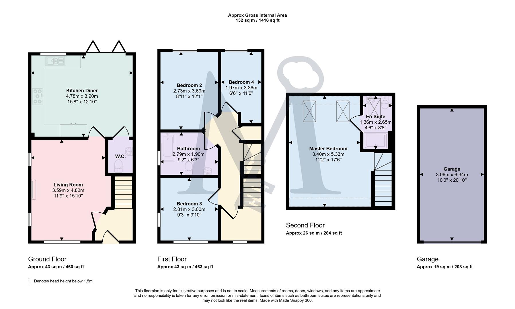 11, Rock View Close, Coalville floorplan