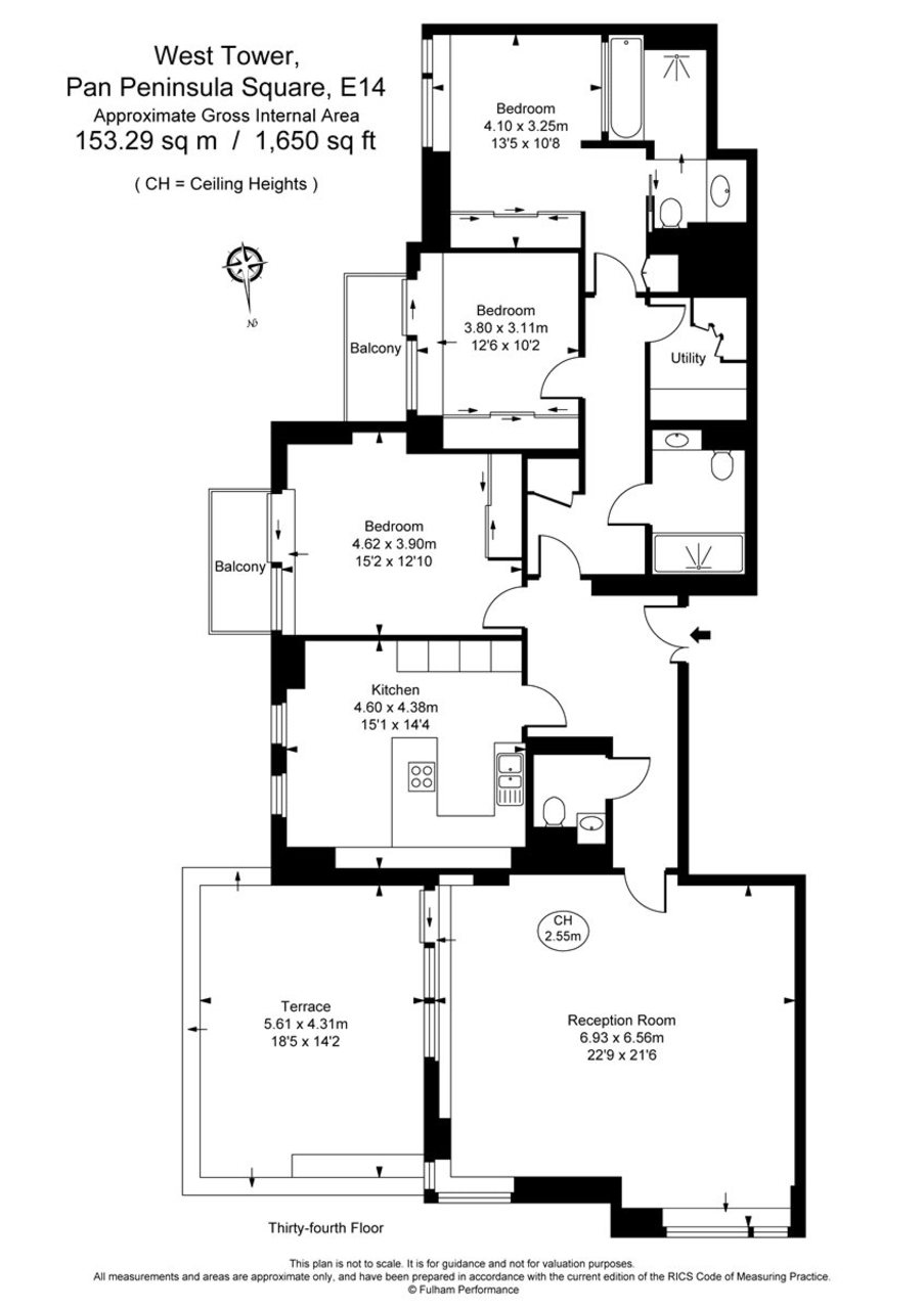 3 Bedrooms Flat to rent in Pan Peninsula, Canary Wharf E14