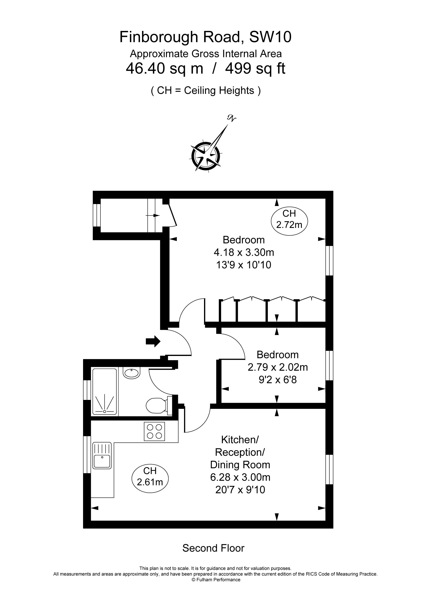 Second Floor Flat, 104, Finborough Road, London floorplan