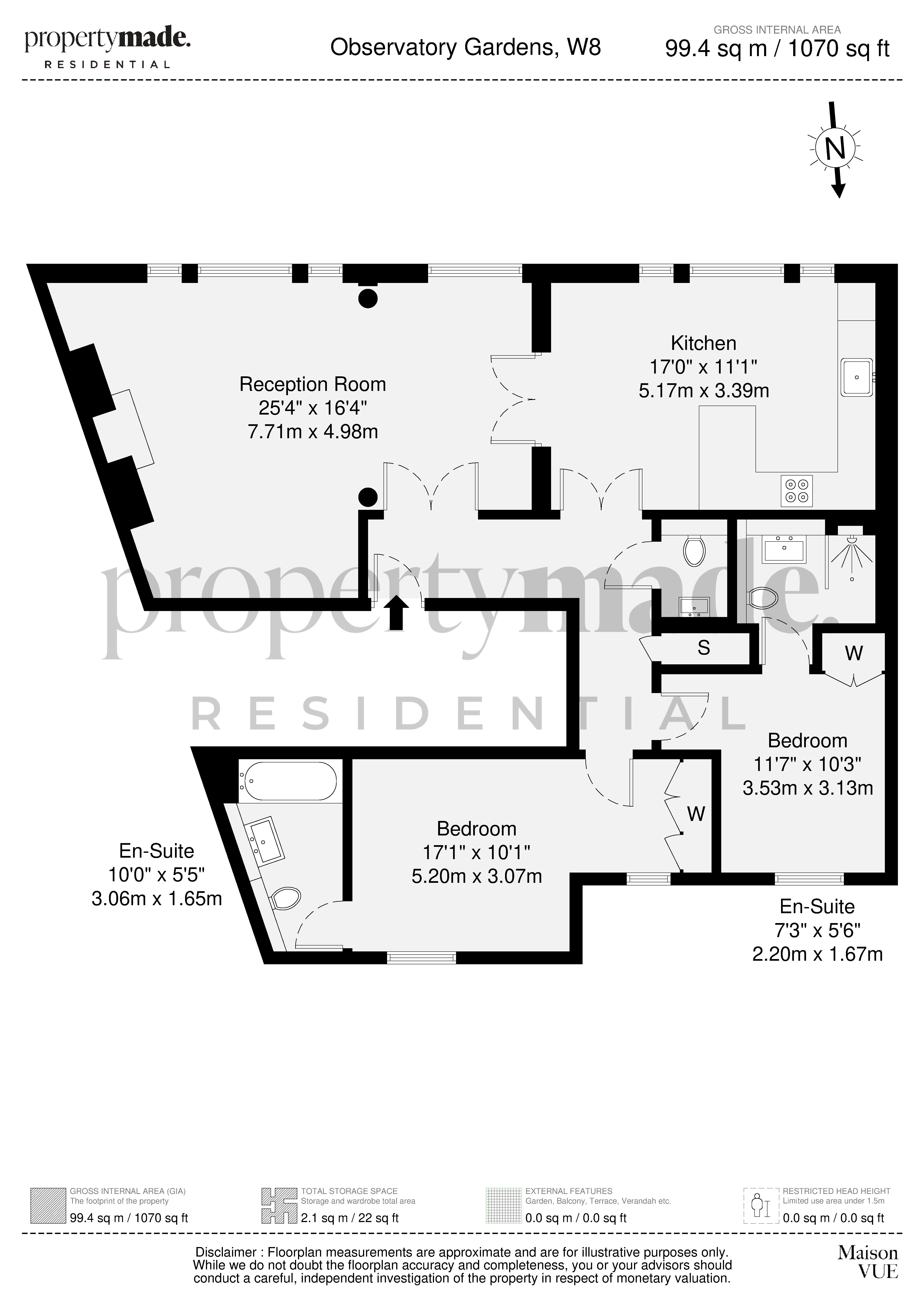Flat 4,, 8 Observatory Gardens, London floorplan