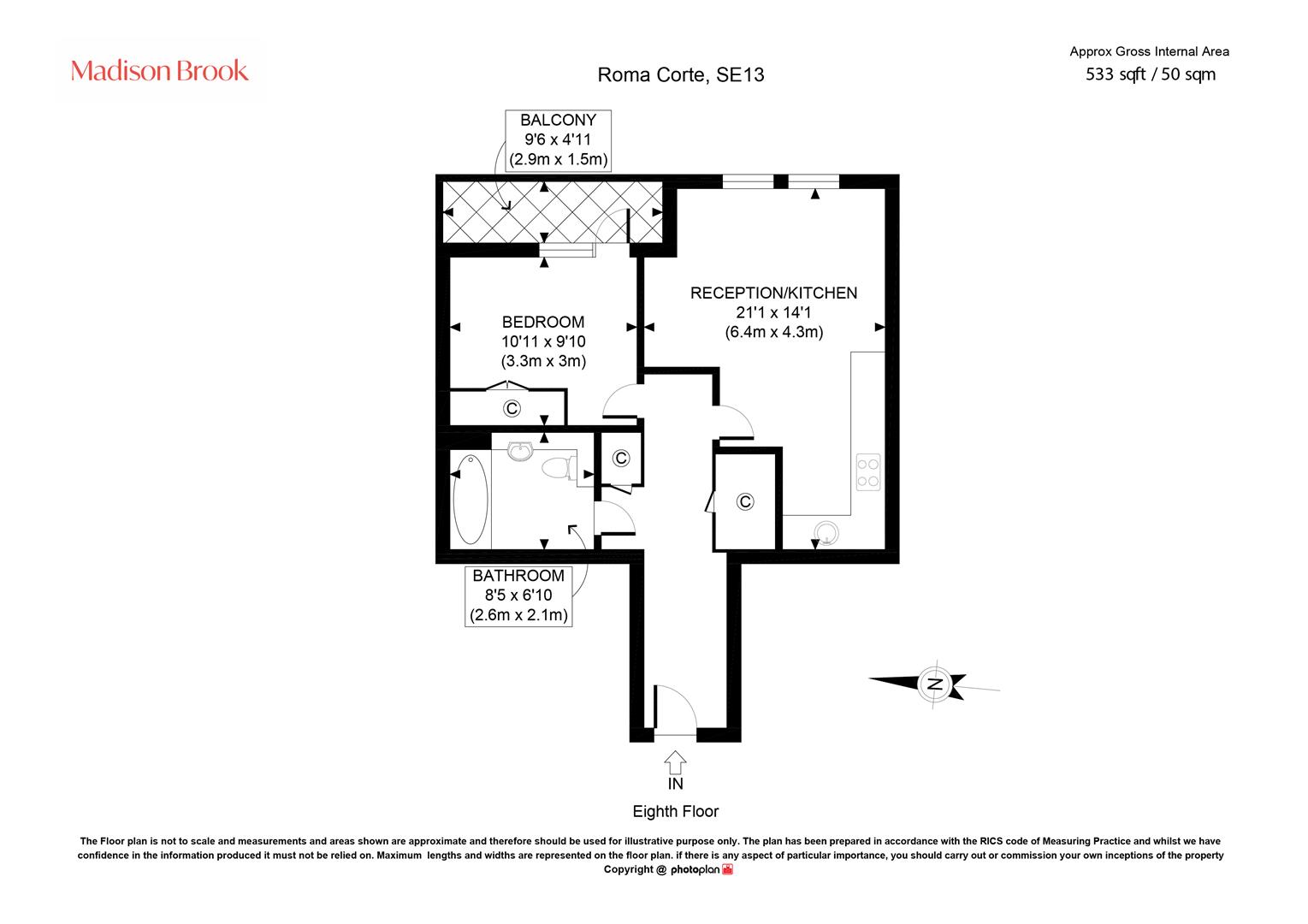 Flat 156, Roma Corte, Lewisham floorplan