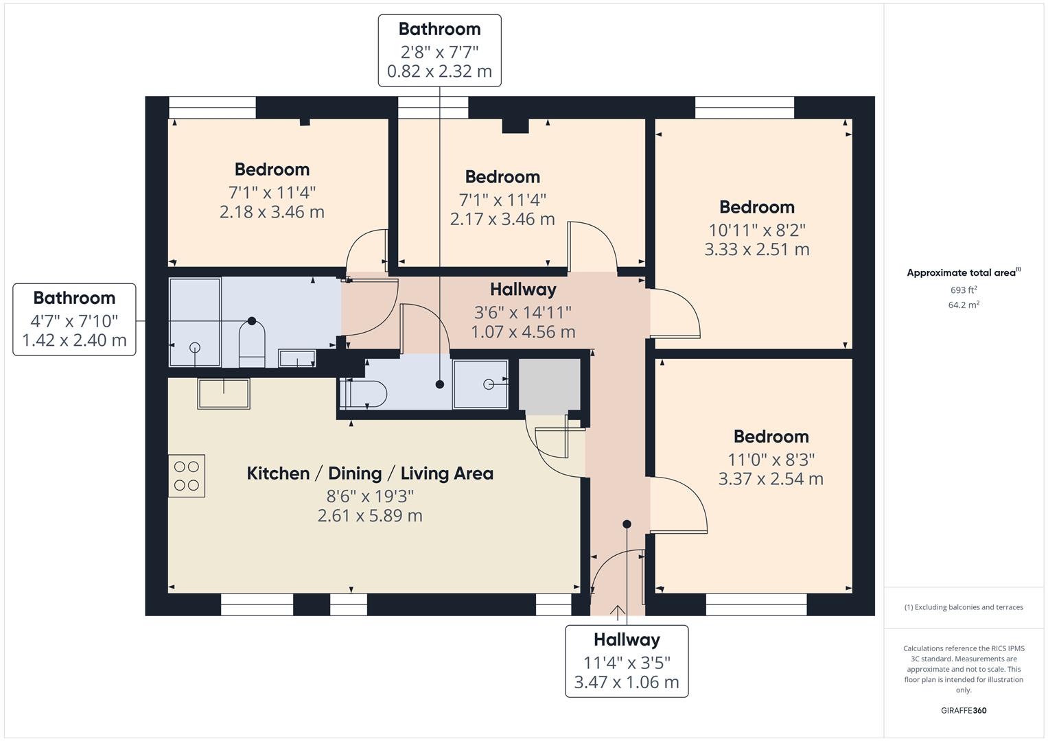Flat 1A, Canal Bridge floorplan