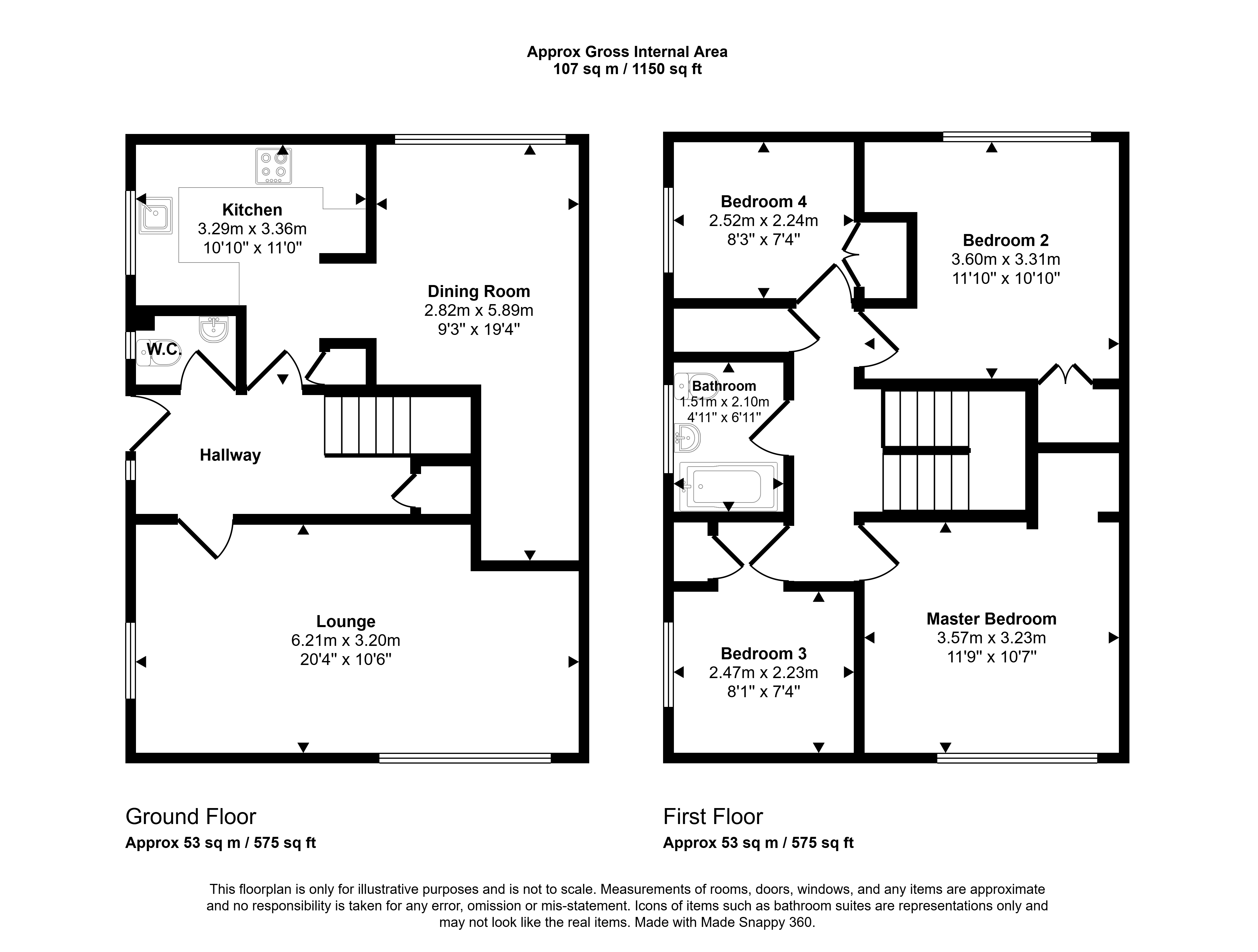 26, Skerne Close, Peterlee floorplan