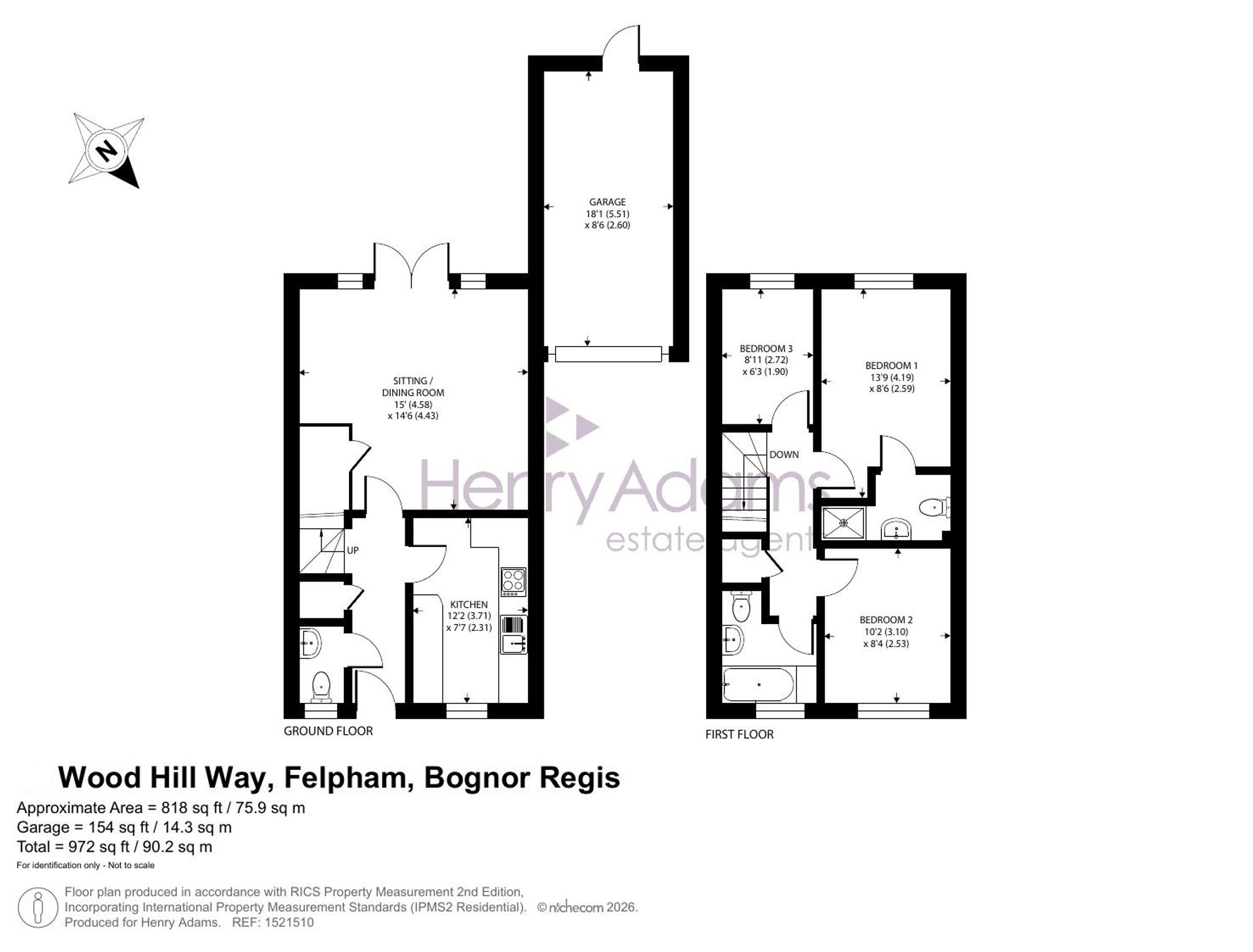 36 Wood Hill Way, Bognor Regis floorplan