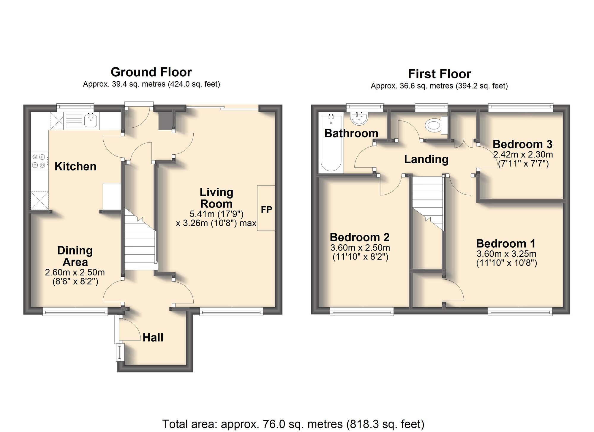 3 Rodsley Close, Chesterfield floorplan