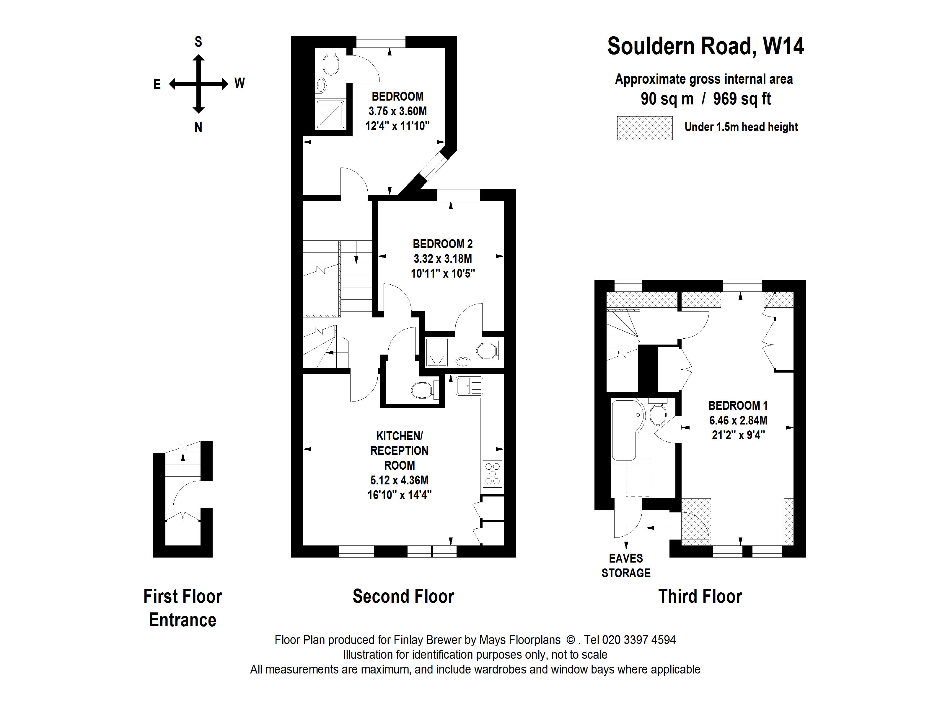 3 Bedrooms Flat to rent in Souldern Road, London W14