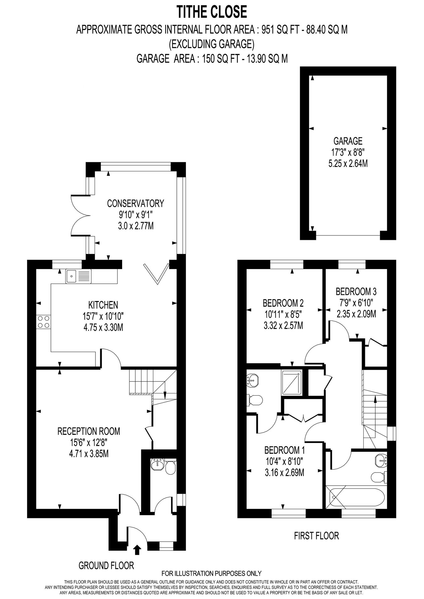 8, Tithe Close, WALTON-ON-THAMES floorplan