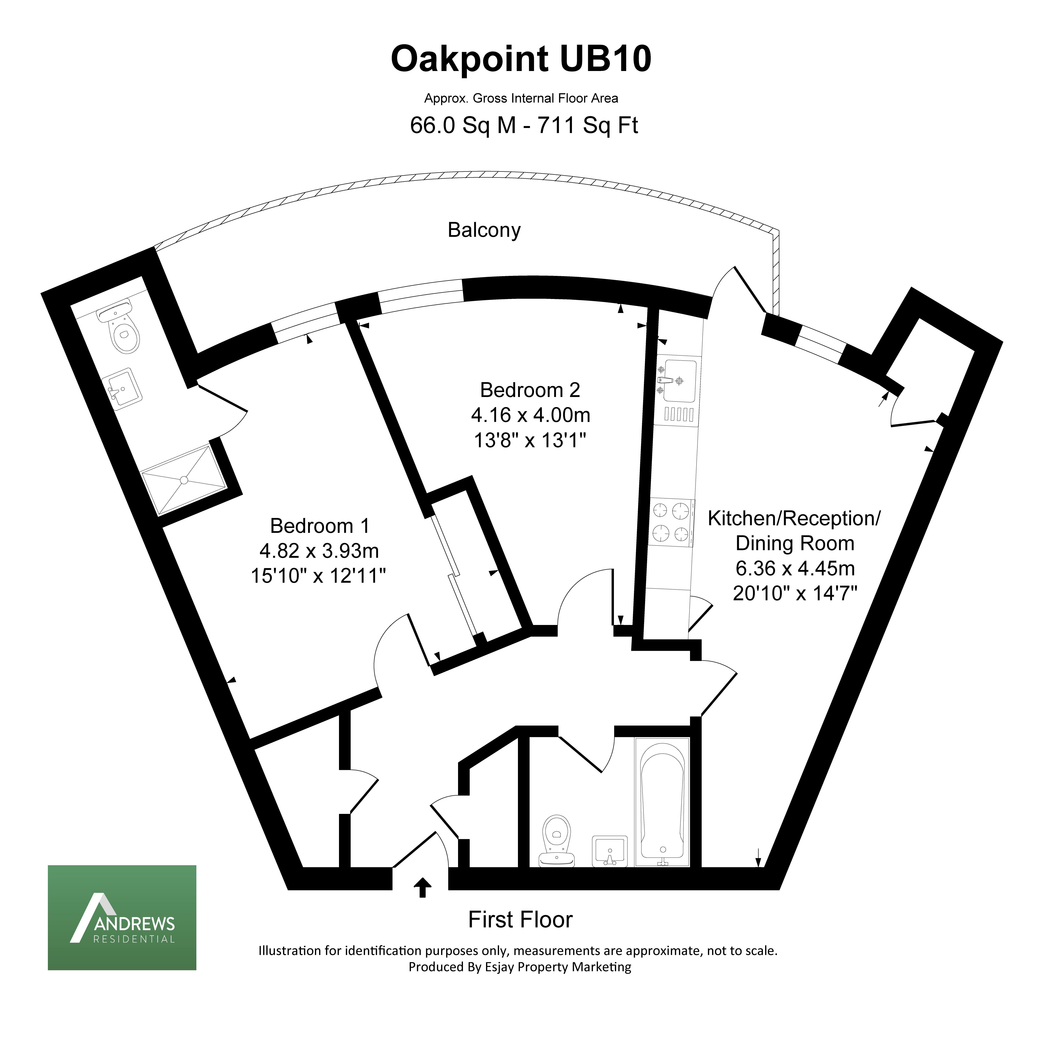 Flat 14, Oakpoint Court, Uxbridge floorplan