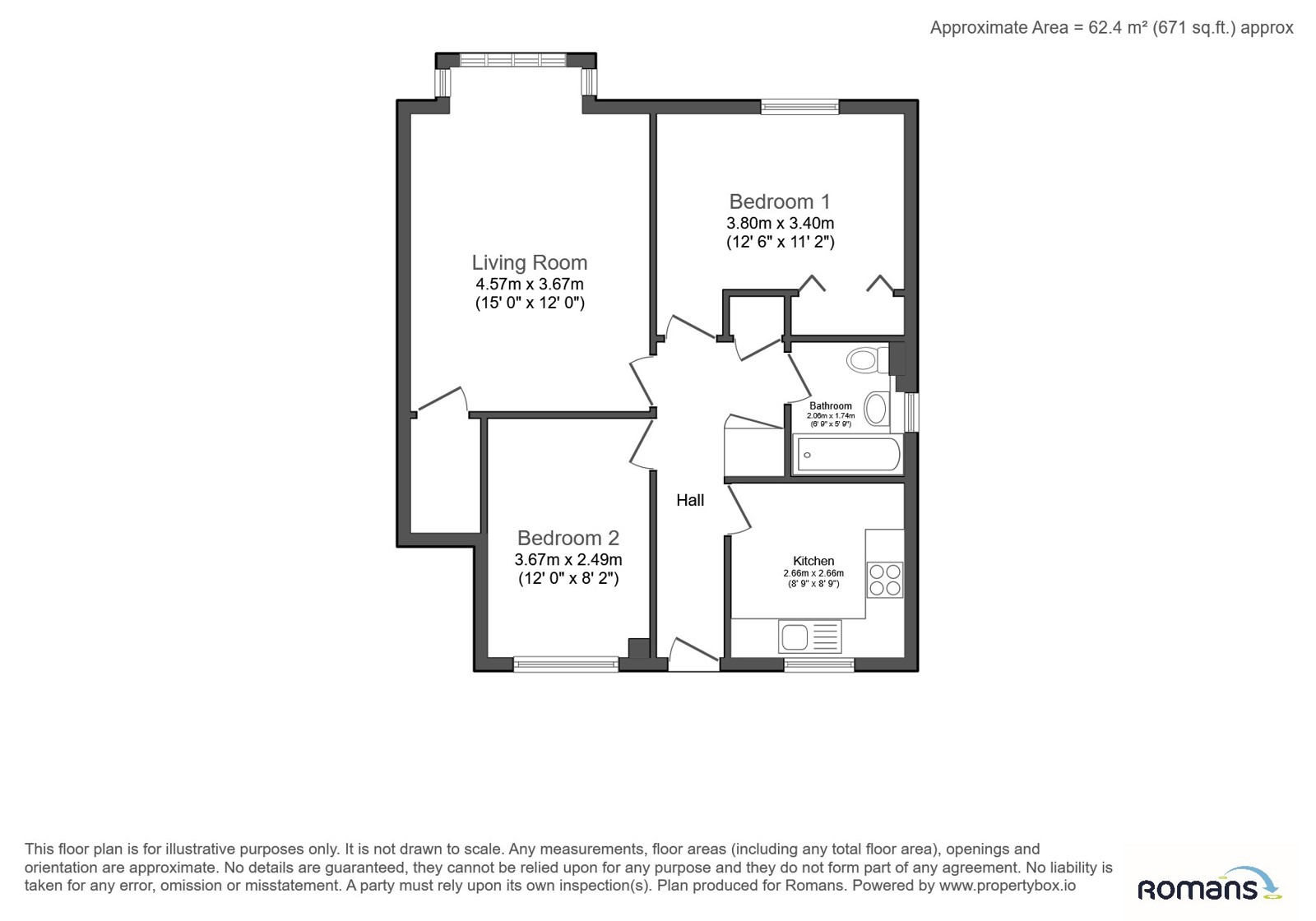 Flat 2, Mayfield Court, Hook floorplan