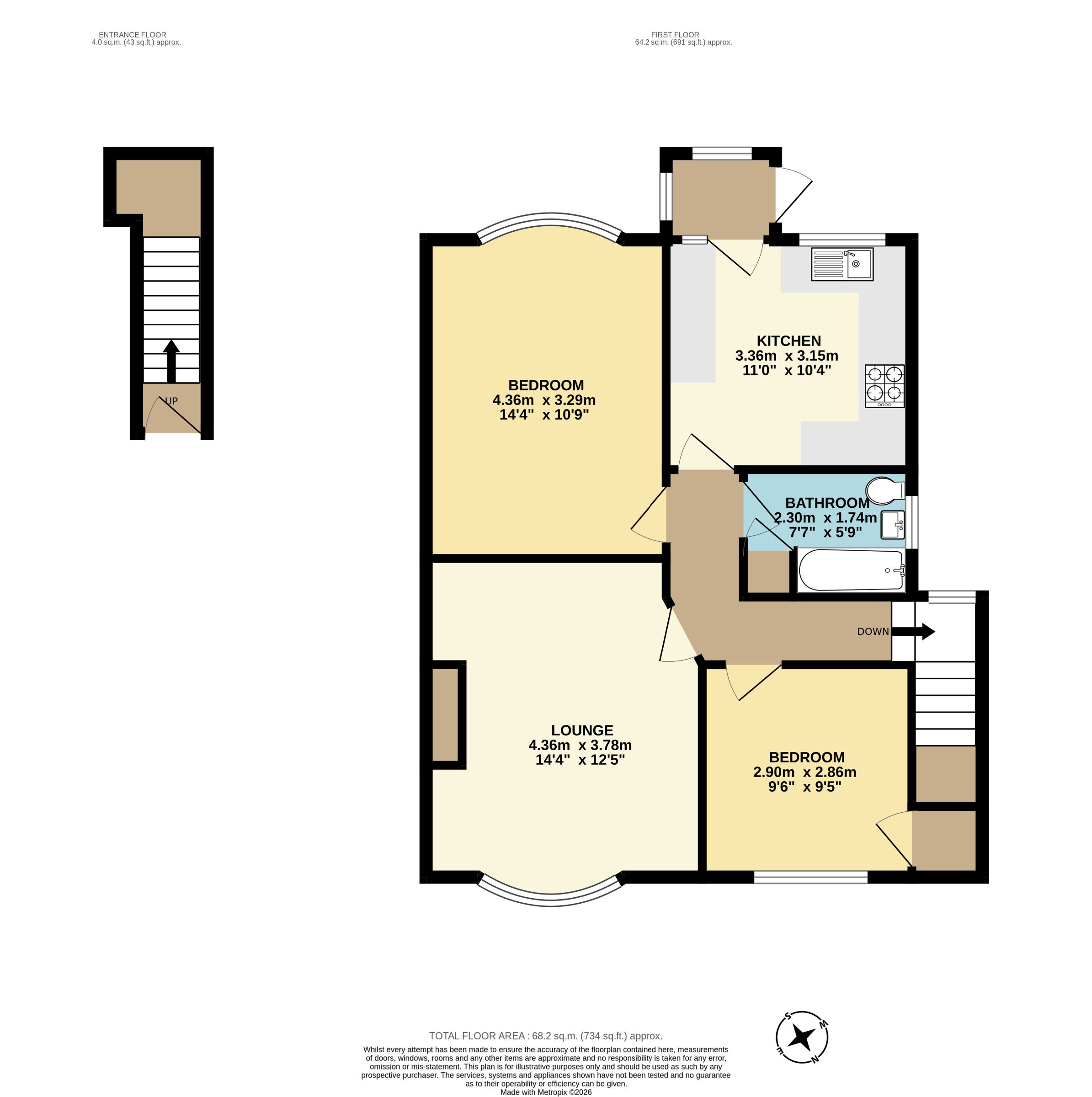 Flat 3 Sea Court, Preston, Paignton floorplan
