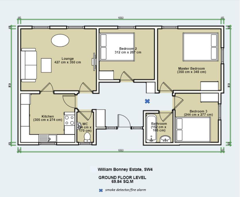 49, William Bonney Estate, London floorplan