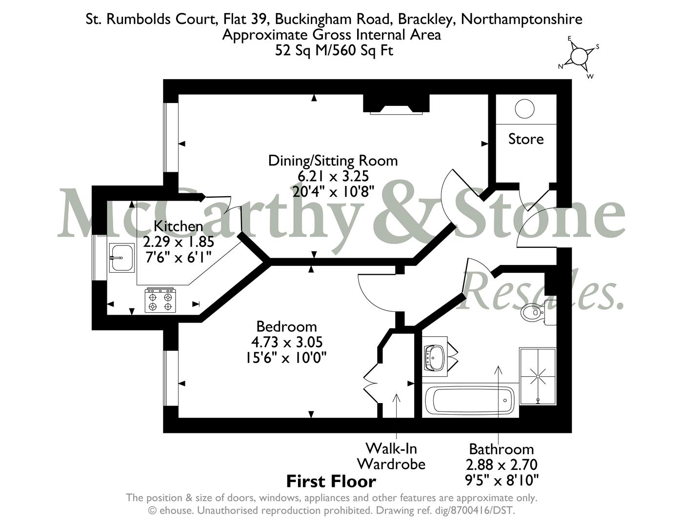 39 St Rumbolds Court, Buckingham Road, Brackley floorplan