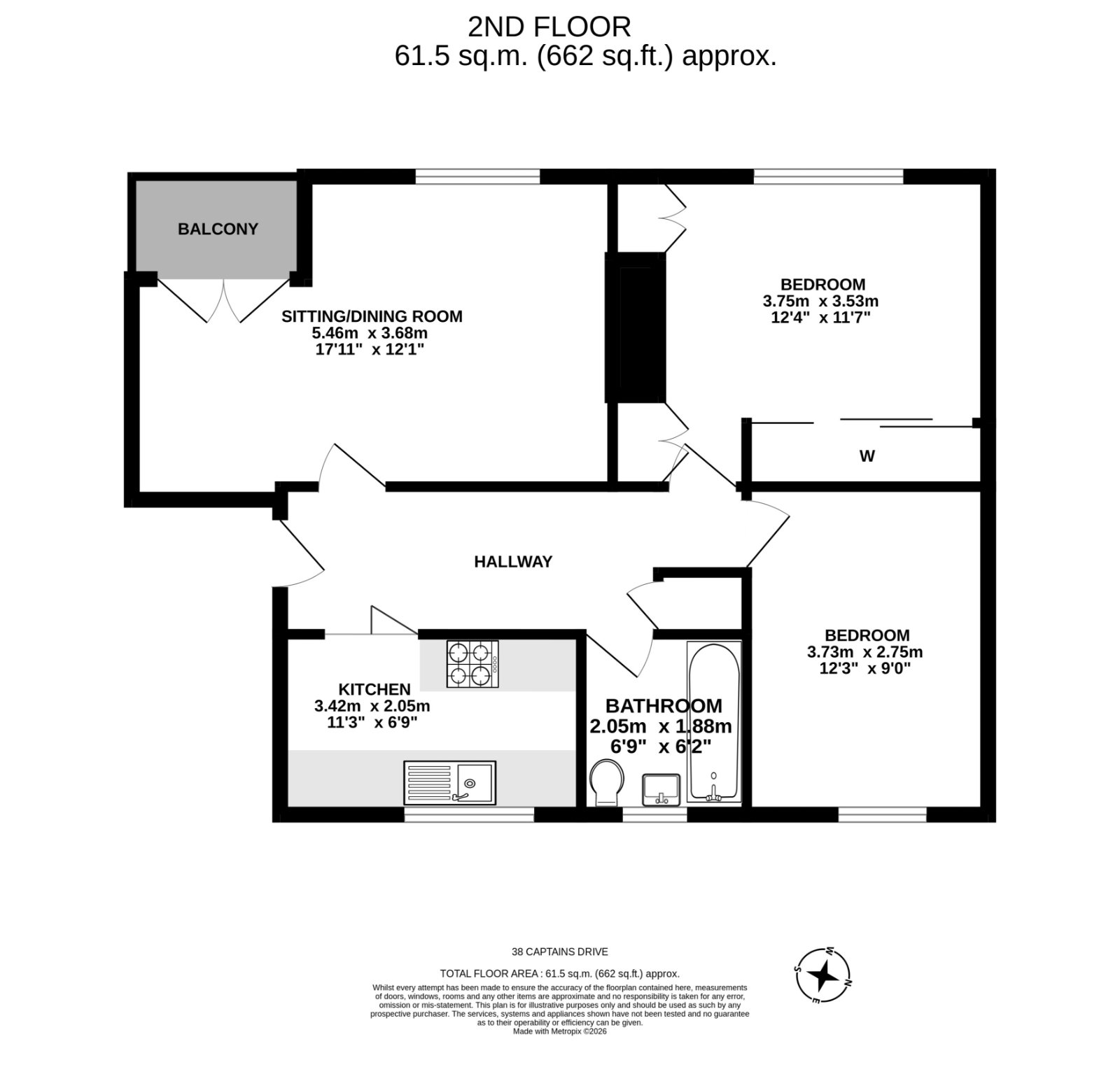 38/5 Captains Drive, Edinburgh floorplan