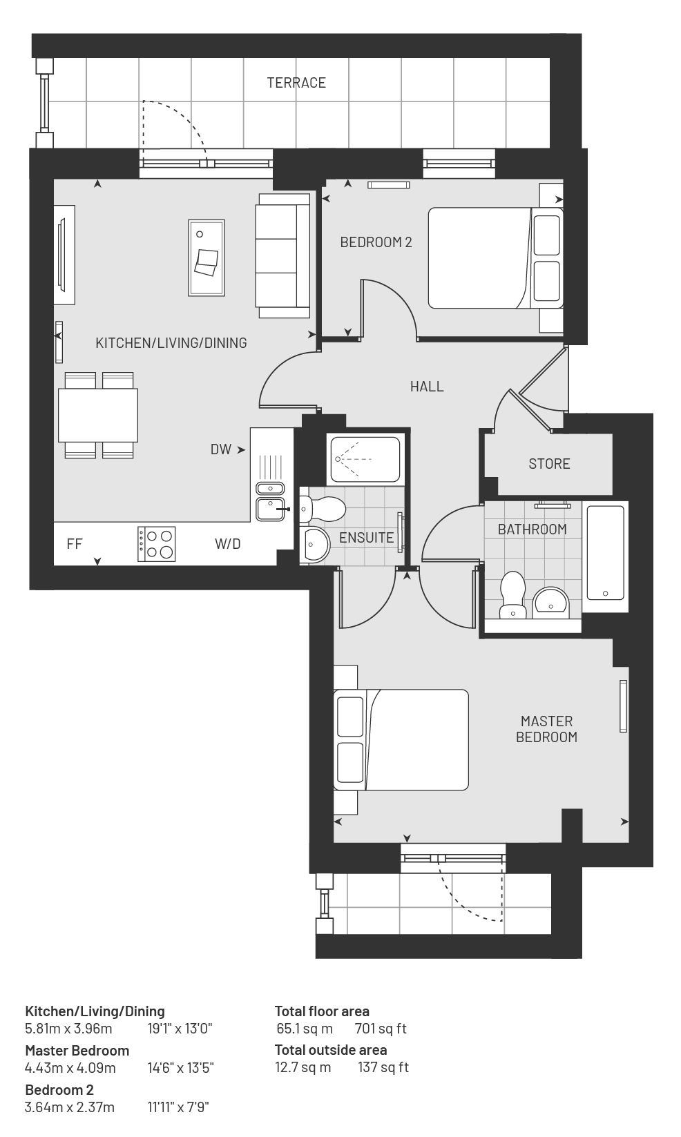 The Lupin 0254, Albert Road>, Barnet floorplan