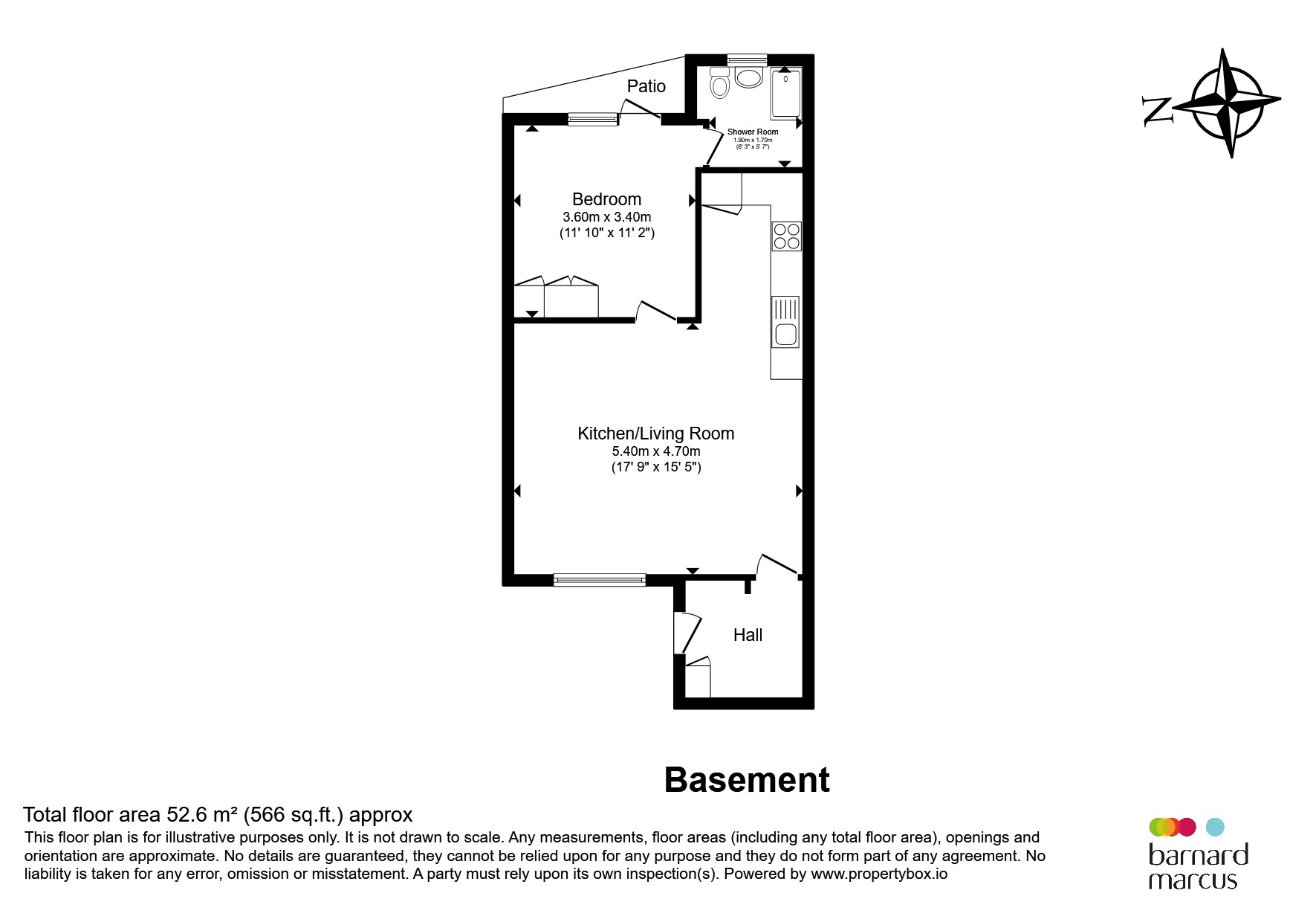 Basement Flat, 32, Kempsford Gardens, London floorplan
