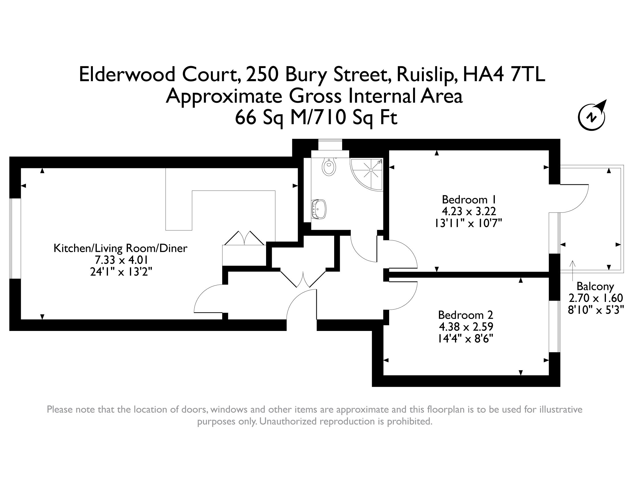 Flat 5  Elderwood Court  250, Bury Street, Ruislip floorplan