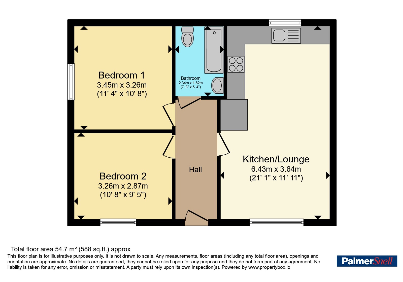 Flat 12, Weare House,, Thomas Fox Road, Wellington floorplan