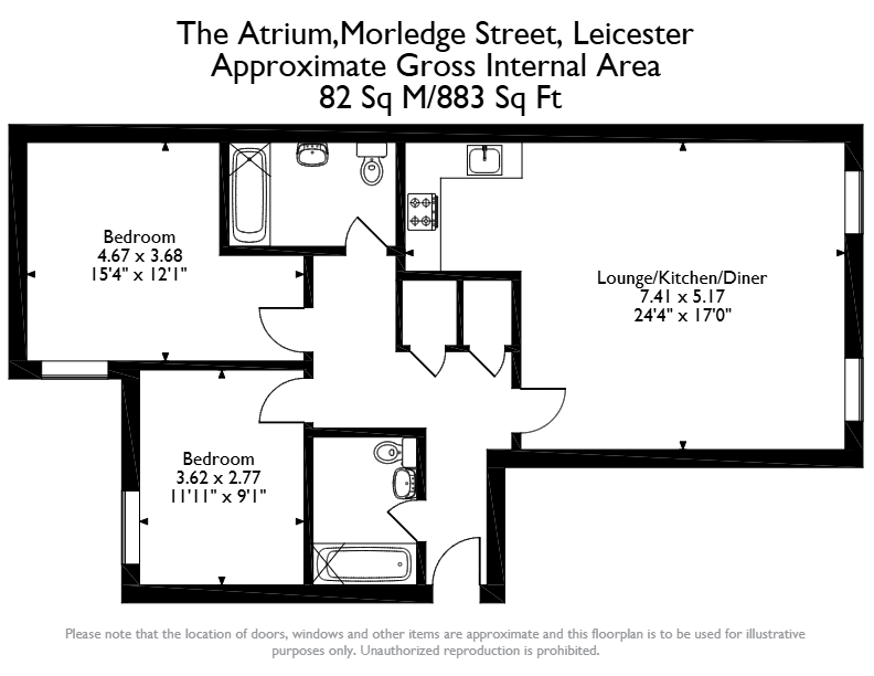 Flat 314, The Atrium, 2, Morledge Street, Morledge Street, Leicester floorplan