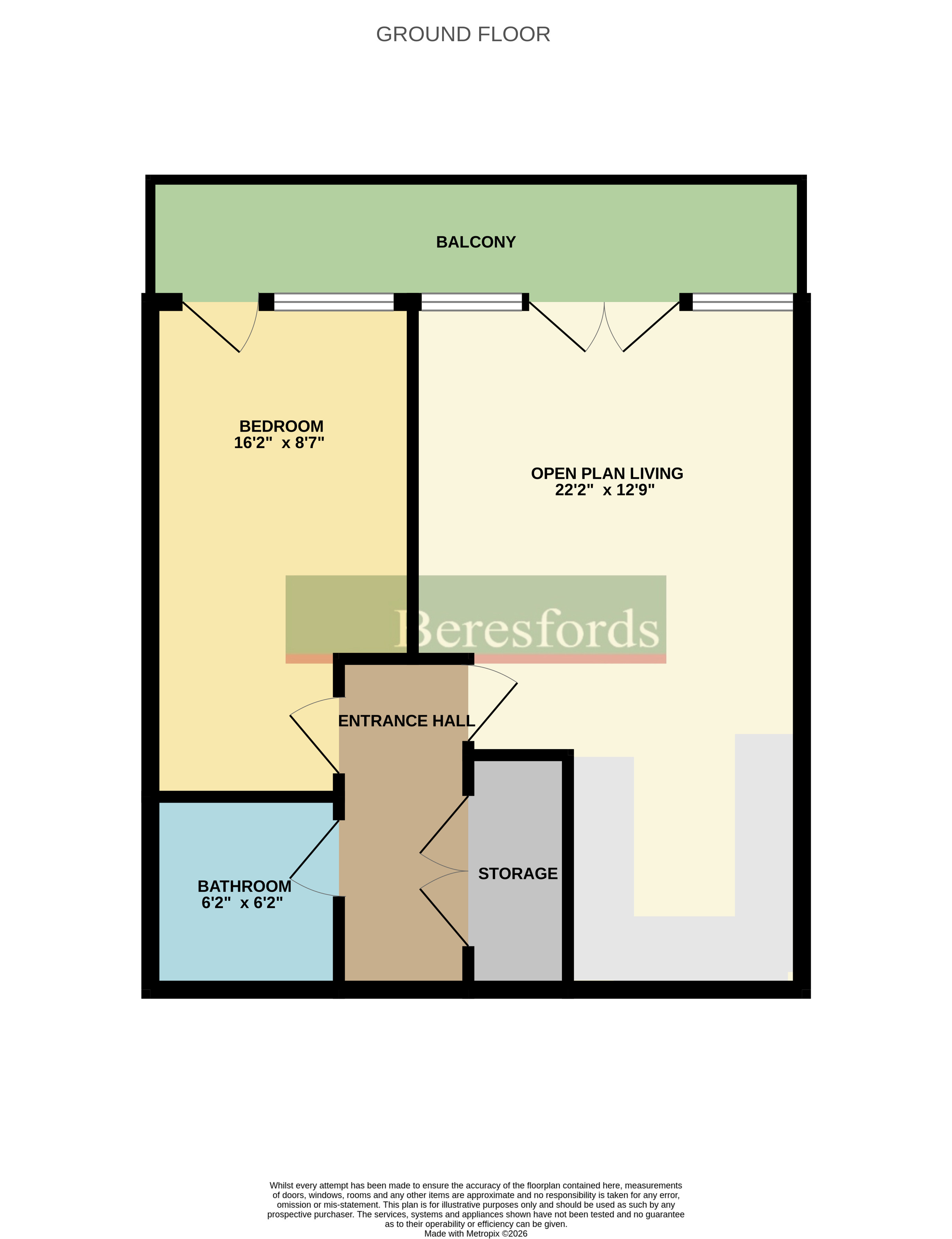 Flat 2, Hunters Court, 120, William Hunter Way, Essex floorplan