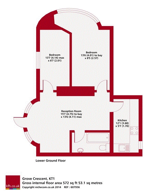 Flat 1 Pelham Lodge,, Grove Crescent, Surrey floorplan