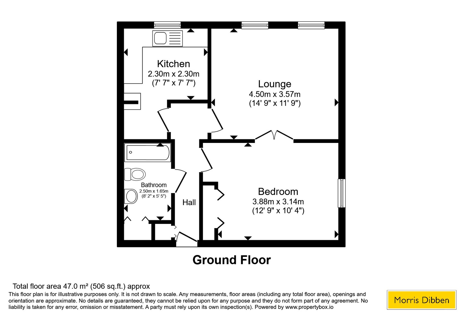 Flat 1, Park View, 15, Durrants Road, Hampshire floorplan