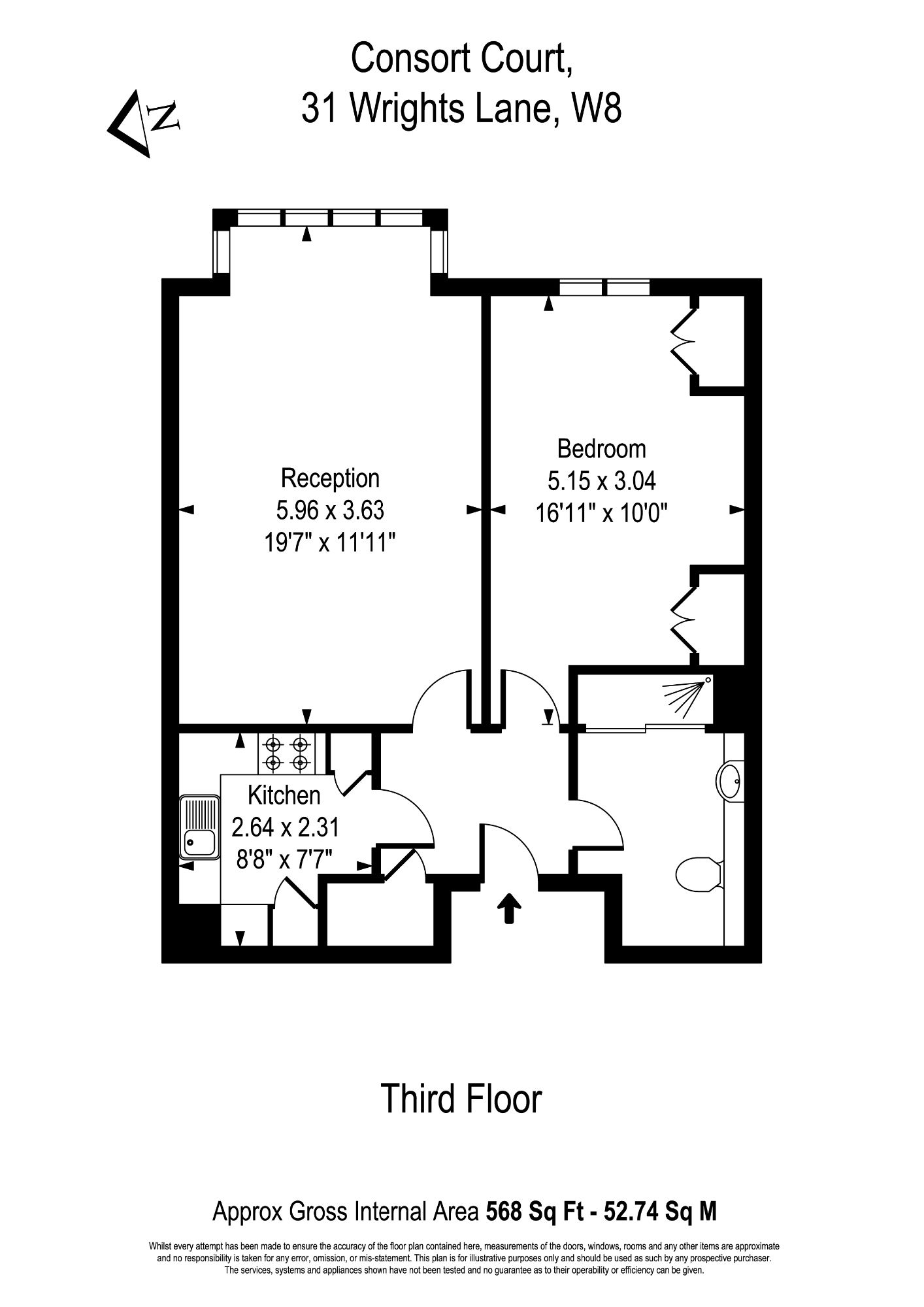 1 Bedrooms Flat to rent in Wrights Lane, London W8