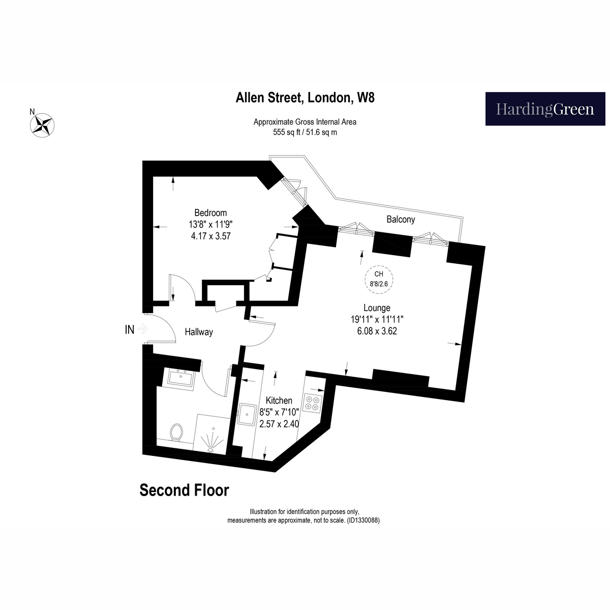 Flat 206 Allen House, 8, Allen Street, London floorplan