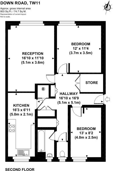 2 Bedrooms Flat to rent in Down Road, Teddington TW11