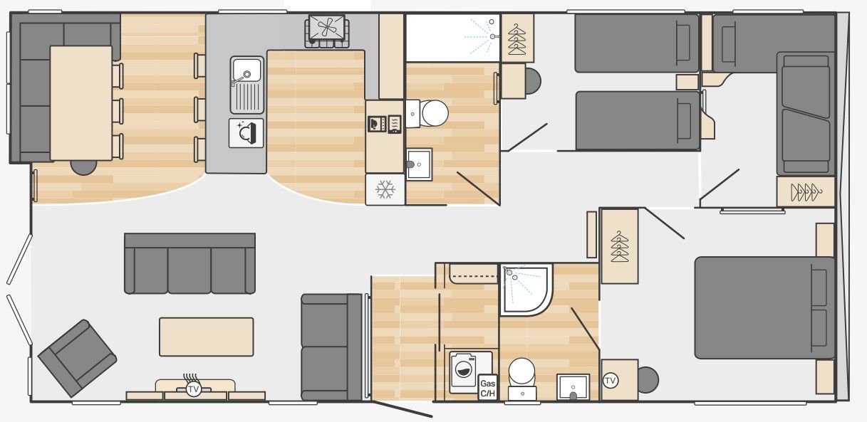 54, Green Meadow Premier Leisure Park, Oxwich floorplan