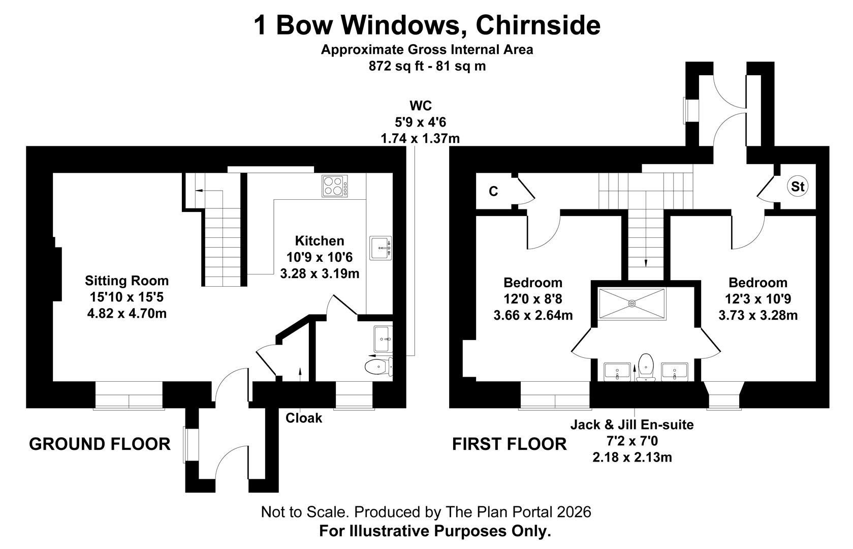 1 Bow Windows, Main Street East End, Chirnside floorplan