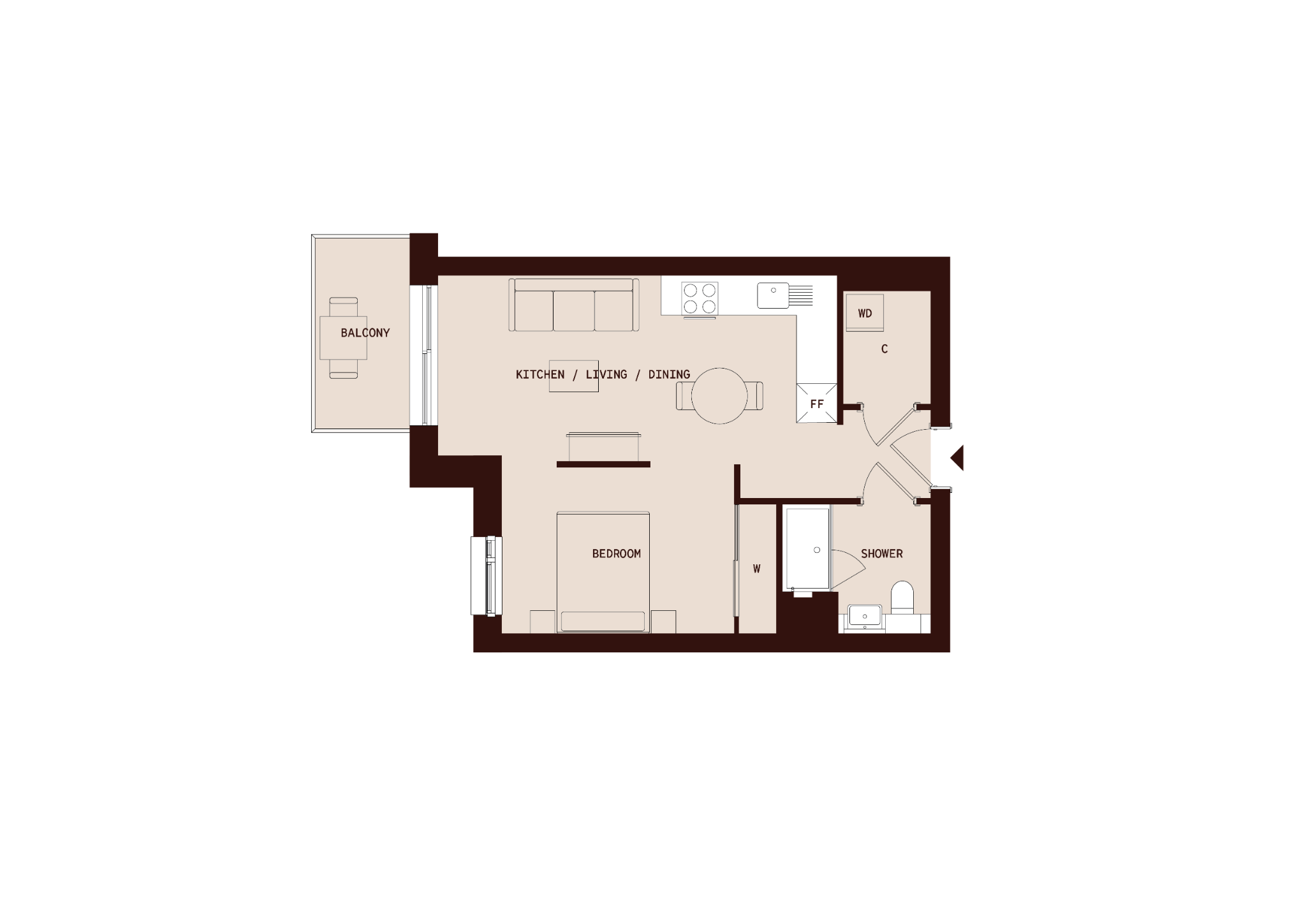 Flat 424, Delfino House, 21 Beaufort Square, Colindale floorplan