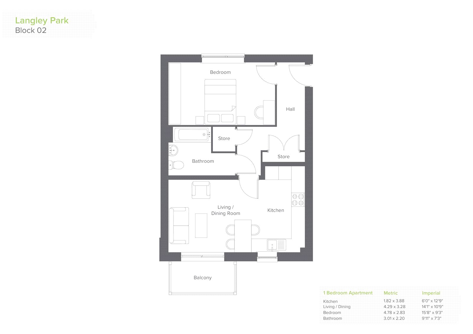 JUNE 35% 1 Bed Apt Langley Park,, Langley Park, Foundry Lane, Wiltshire floorplan