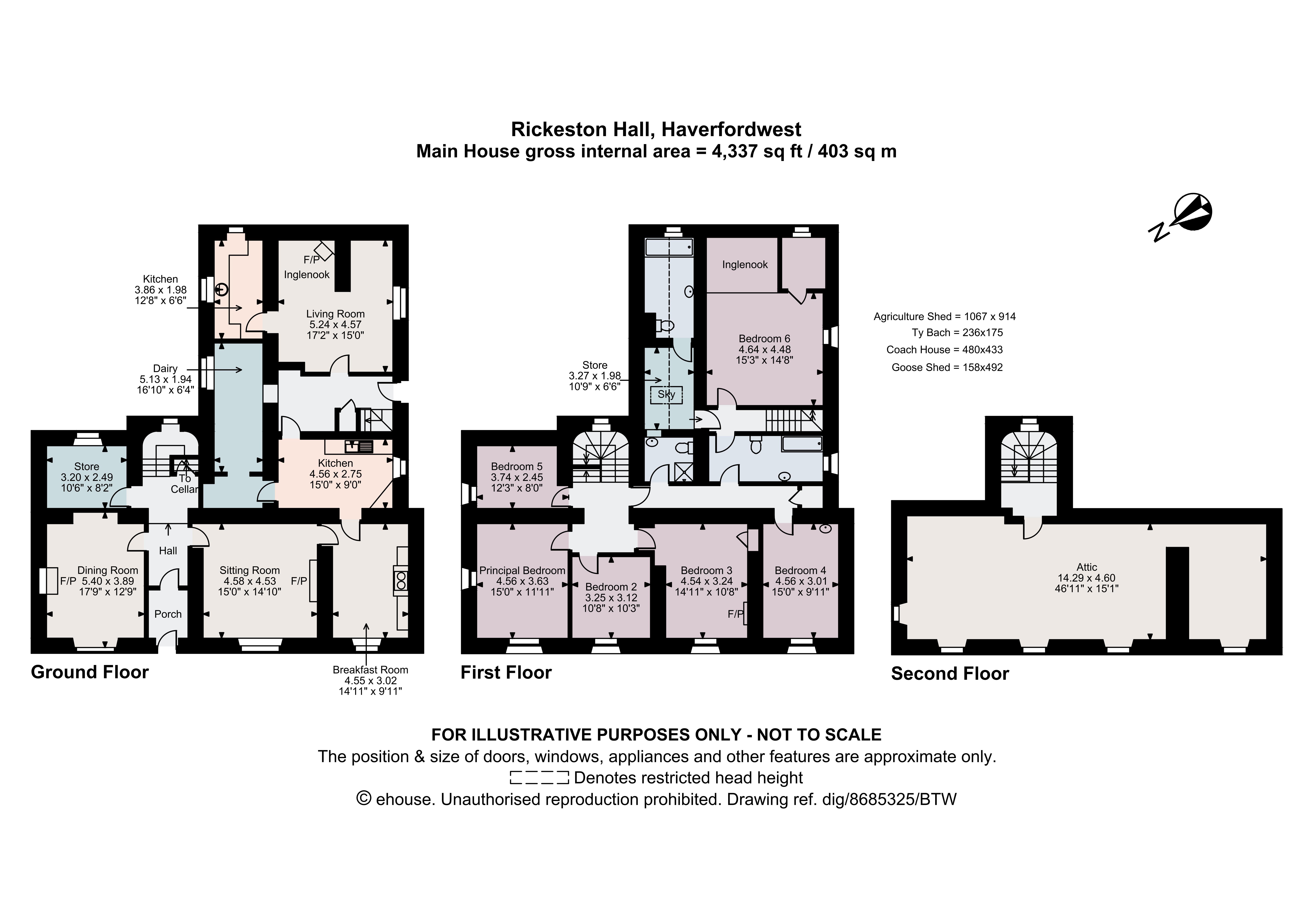 Rickeston Hall,, Pen Y Cwm, Nr Solva, Pembrokeshire floorplan